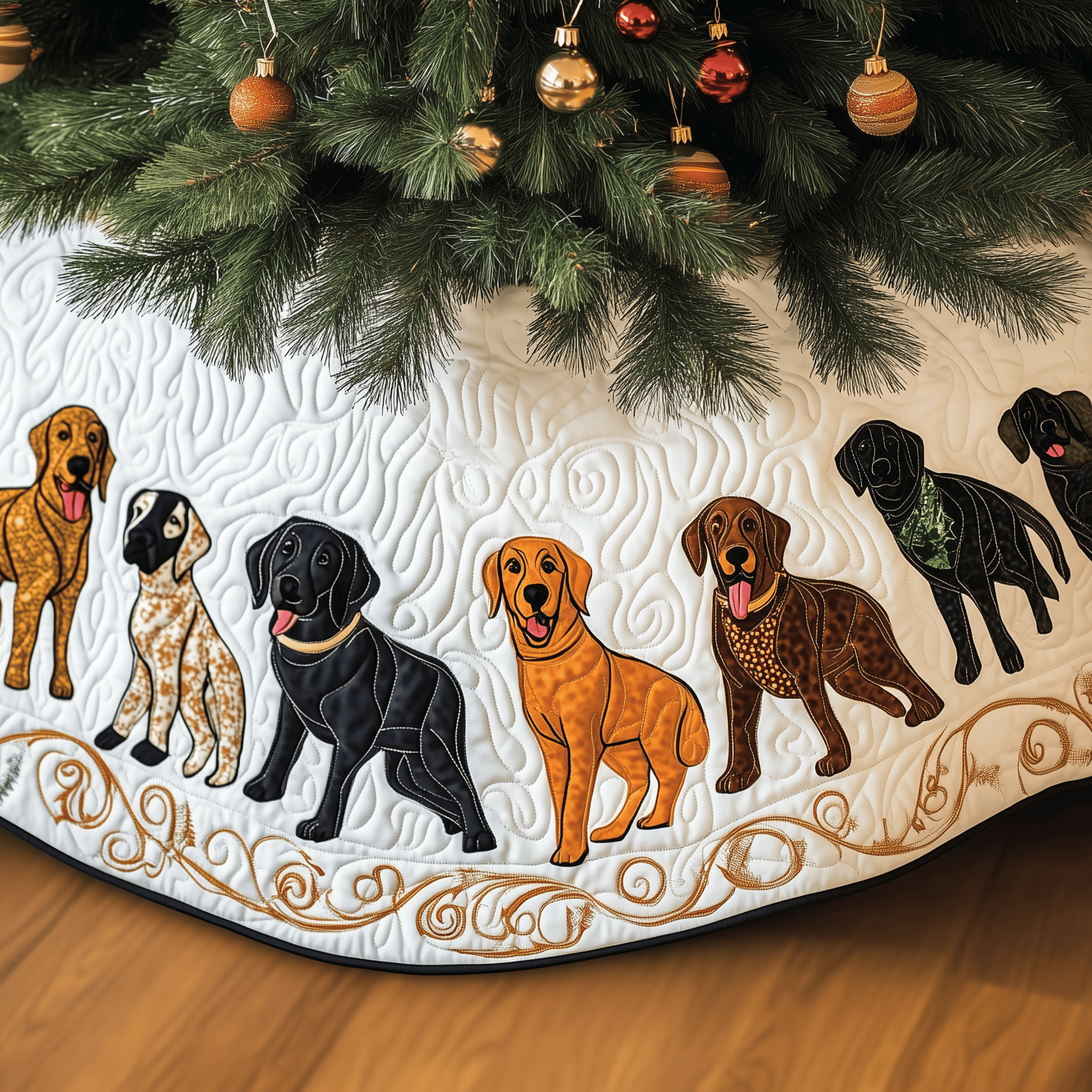 Labrador Retriever Quilted Tree Skirt Bring Life to Your Holidays with a Safe and Stylish Skirt Labrador Retriever Quilted Tree Skirt Bring Life to Your Holidays with a Safe and Stylish Skirt