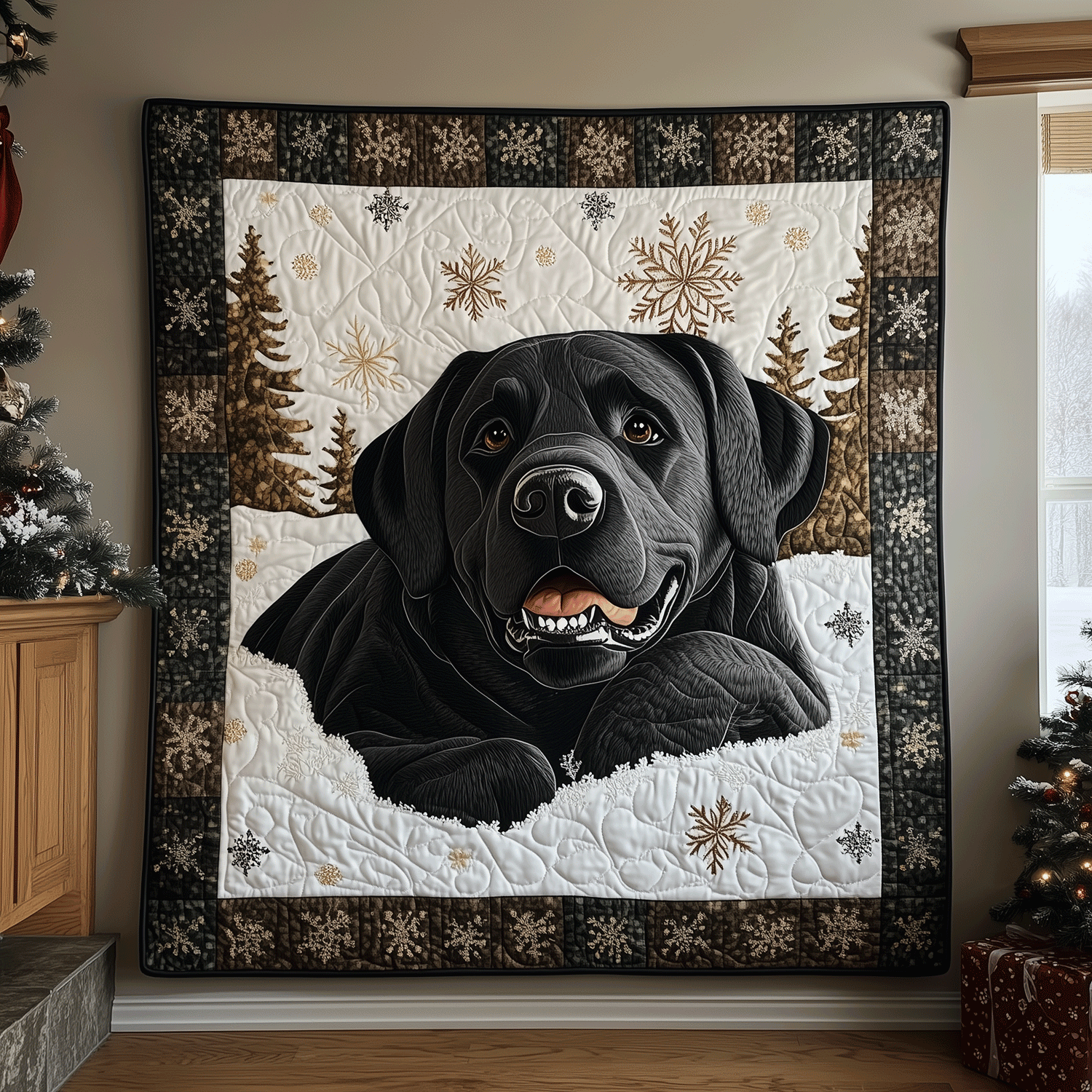 Labrador Sleigh Hug Quilted Blanket Gifts For Labrador Lovers Labrador Sleigh Hug Quilted Blanket Gifts For Labrador Lovers