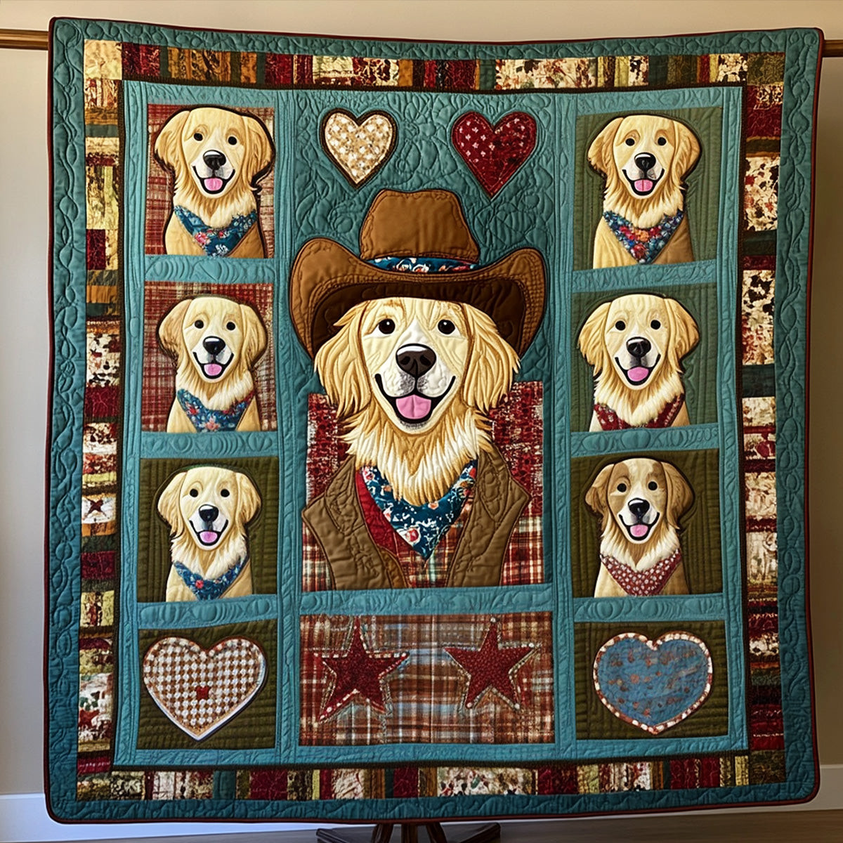 Lasso Retriever Quilted Blanket Cowboy Present Ideas Lasso Retriever Quilted Blanket Cowboy Present Ideas