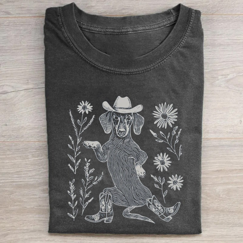 Lazy Cowboy Dachshund Sleeping In Flowers T-Shirt Ideas For Mother Day Gifts Lazy Cowboy Dachshund Sleeping In Flowers T-Shirt Ideas For Mother Day Gifts