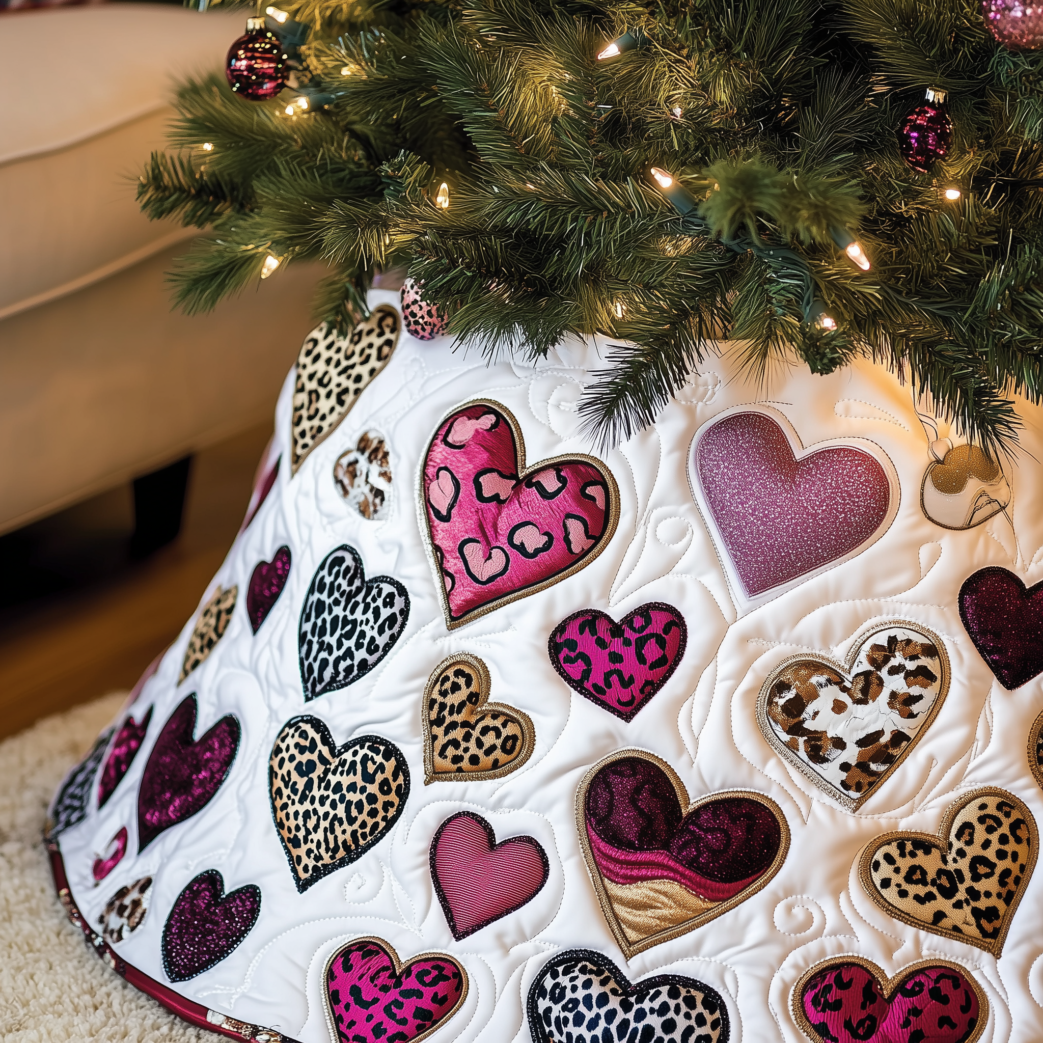 Leopard Hearts Quilted Tree Skirt Celebrate the Holidays the Right Way with a Perfect Tree Skirt Leopard Hearts Quilted Tree Skirt Celebrate the Holidays the Right Way with a Perfect Tree Skirt