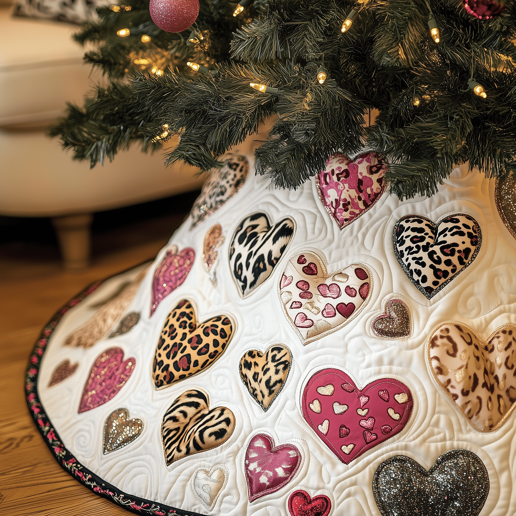 Leopard Hearts Quilted Tree Skirt Feel the Spirit of Giving with a Safe Tree Skirt Leopard Hearts Quilted Tree Skirt Feel the Spirit of Giving with a Safe Tree Skirt