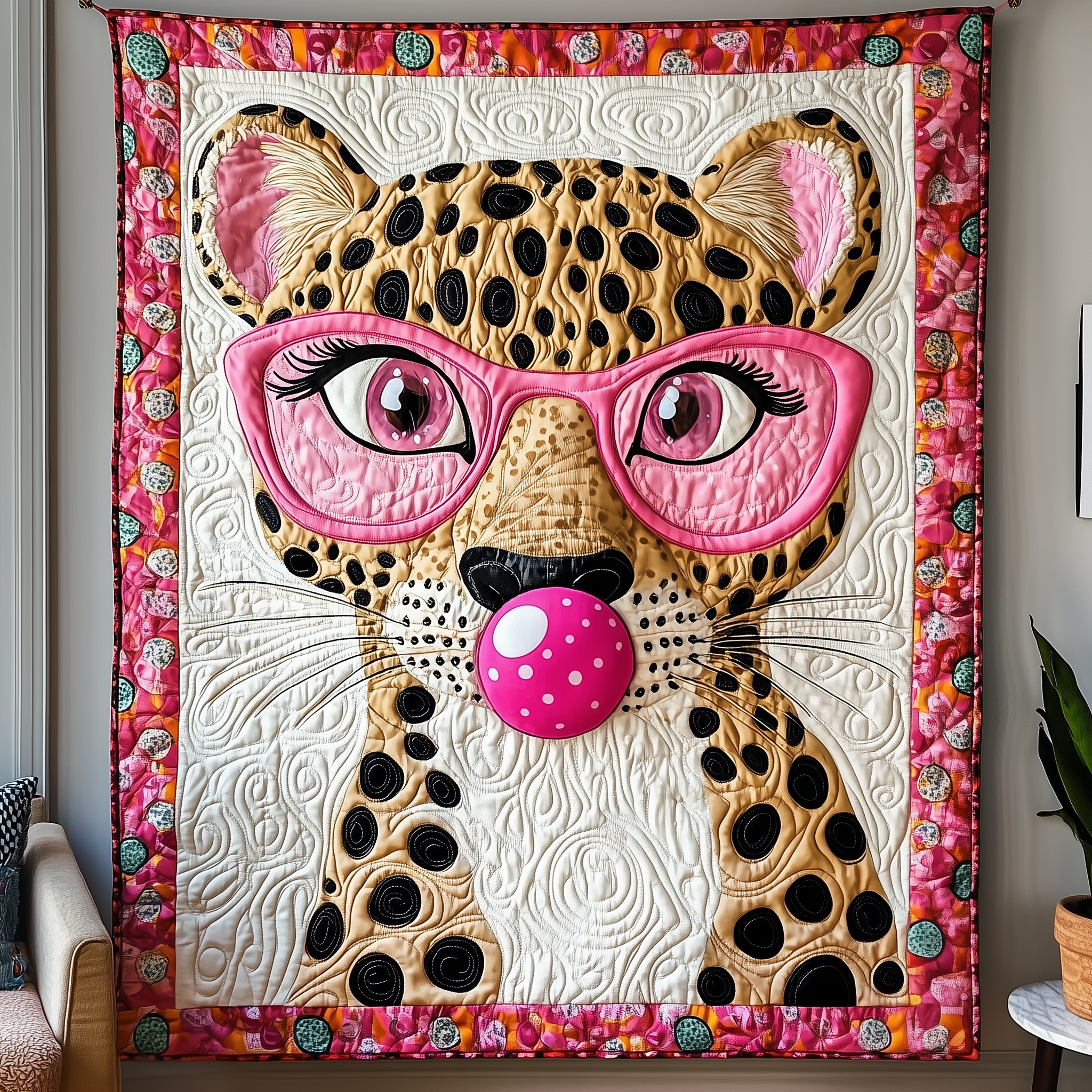 Leopard Lady Quilted Blanket Unique Throw Blanket Item Merch Cute Valentines Gifts For Her Leopard Lady Quilted Blanket Unique Throw Blanket Item Merch Cute Valentines Gifts For Her