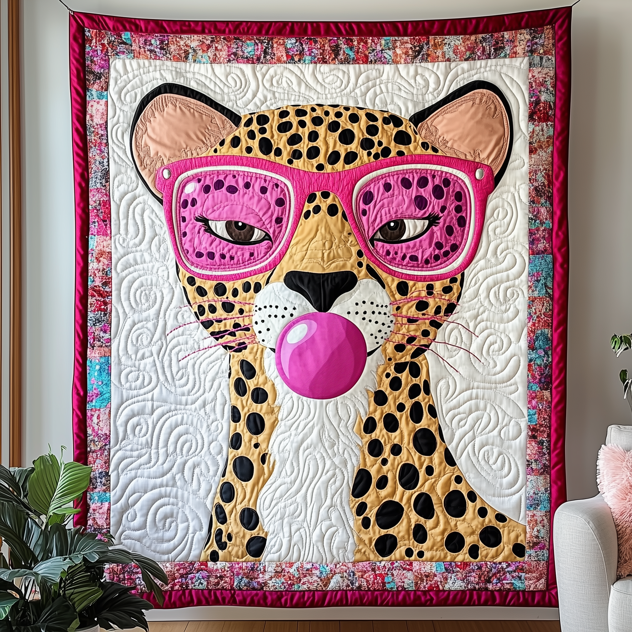 Leopard Lady Quilted Blanket Unique Throw Blanket Item Merch Gifts For Ladies Leopard Lady Quilted Blanket Unique Throw Blanket Item Merch Gifts For Ladies