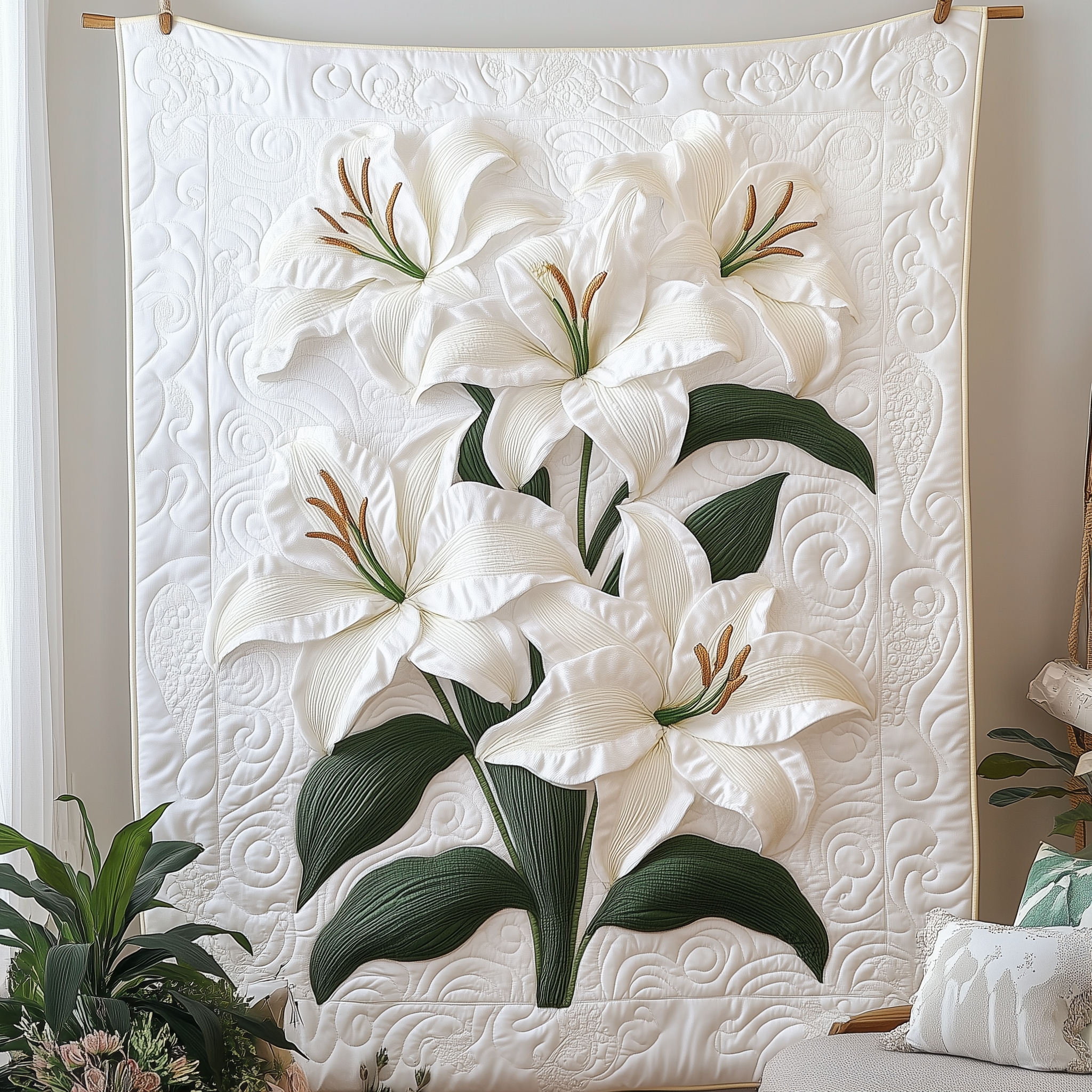Lily Serenity Quilted Blanket Unique Throw Blanket Item Merch 1St Mothers Day Gifts Lily Serenity Quilted Blanket Unique Throw Blanket Item Merch 1St Mothers Day Gifts
