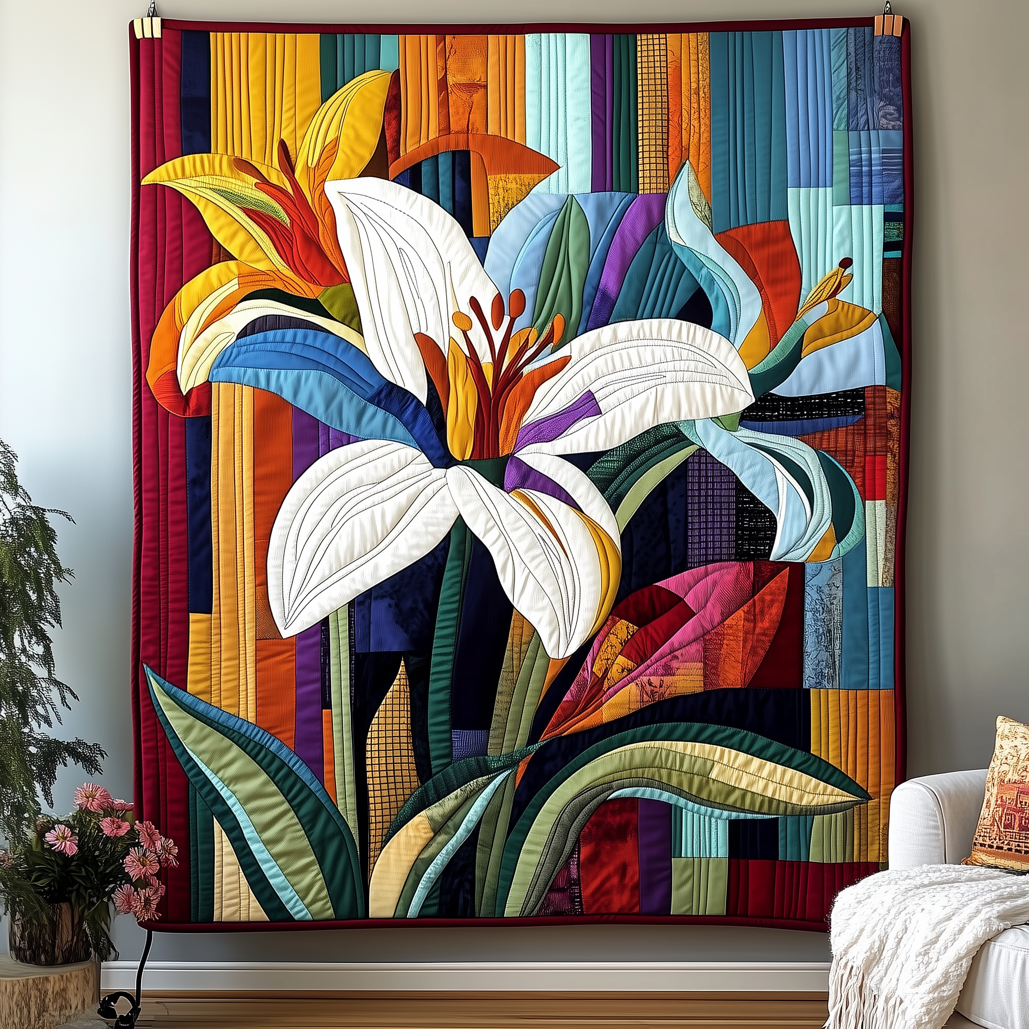 Lily Serenity Quilted Blanket Unique Throw Blanket Item Merch Unique Mother's Day Gifts Lily Serenity Quilted Blanket Unique Throw Blanket Item Merch Unique Mother's Day Gifts