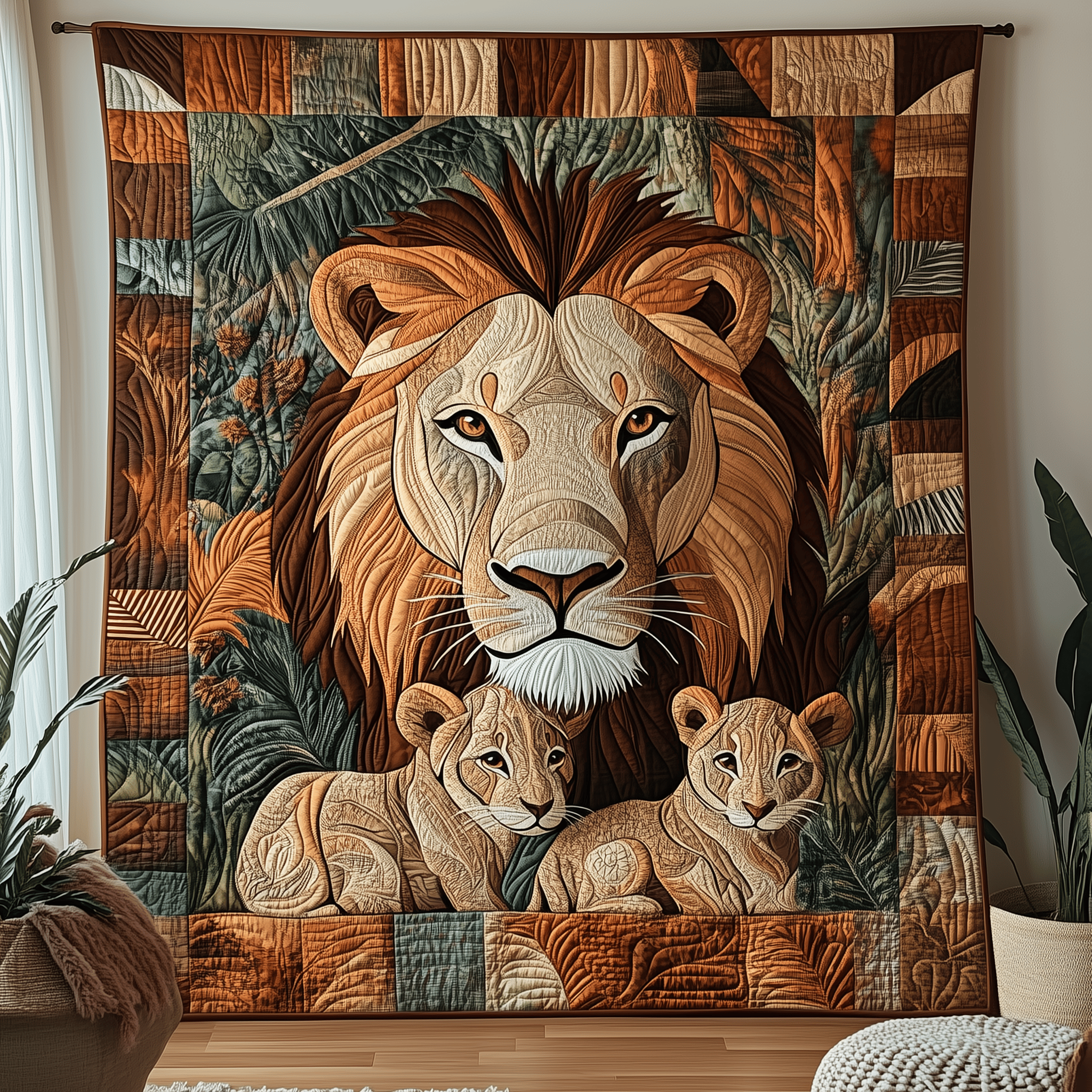Lion and Mom Bond of Love Quilted Blanket A Blanket That Makes Family Nights Extra Special Lion and Mom Bond of Love Quilted Blanket A Blanket That Makes Family Nights Extra Special