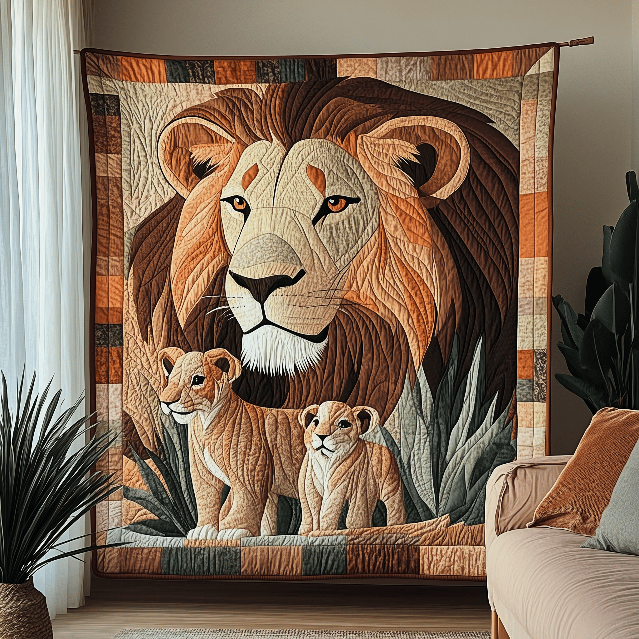 Lion and Mom Bond of Love Quilted Blanket Feel the Joy of Togetherness with Our Cozy Blanket Lion and Mom Bond of Love Quilted Blanket Feel the Joy of Togetherness with Our Cozy Blanket