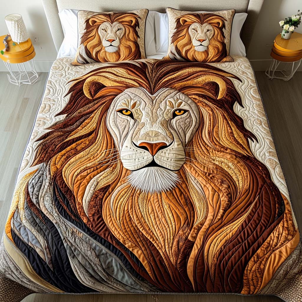 Lion Grace Quilted Bedding Set Gifts For Lion Lovers Lion Grace Quilted Bedding Set Gifts For Lion Lovers
