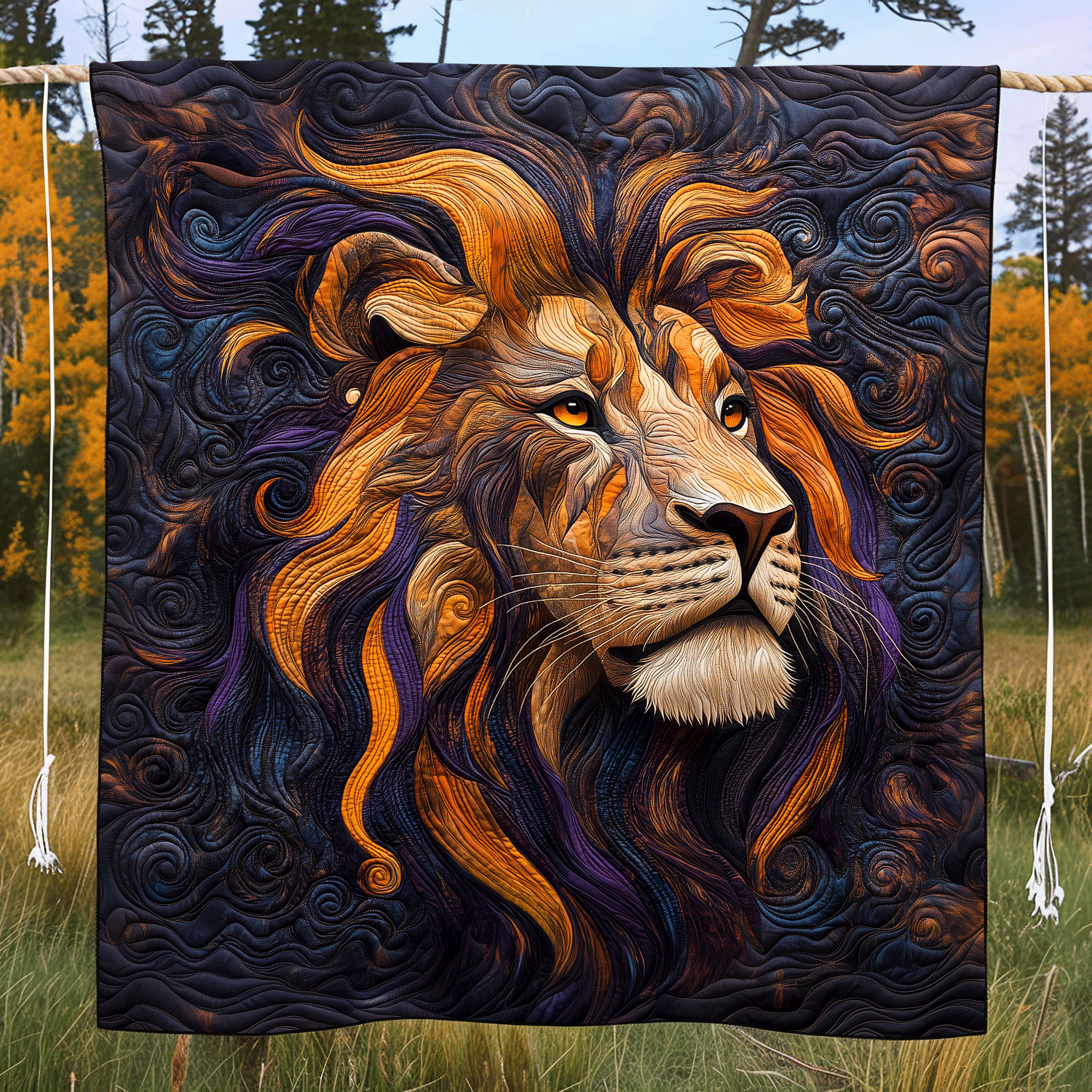 Lion Mist Quilted Blanket Unique Lion Gifts Lion Mist Quilted Blanket Unique Lion Gifts
