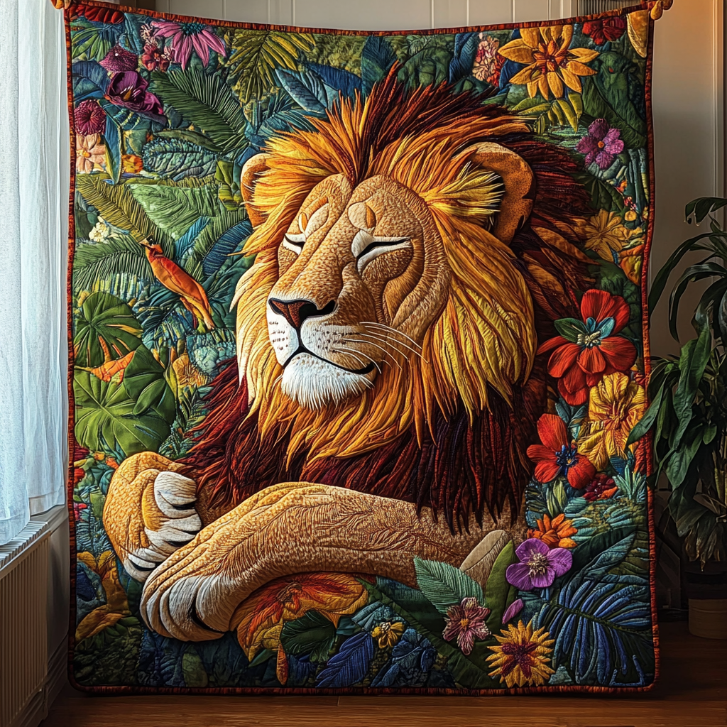 Lionheart Elegance Quilted Blanket Gifts For Lion Lovers Lionheart Elegance Quilted Blanket Gifts For Lion Lovers