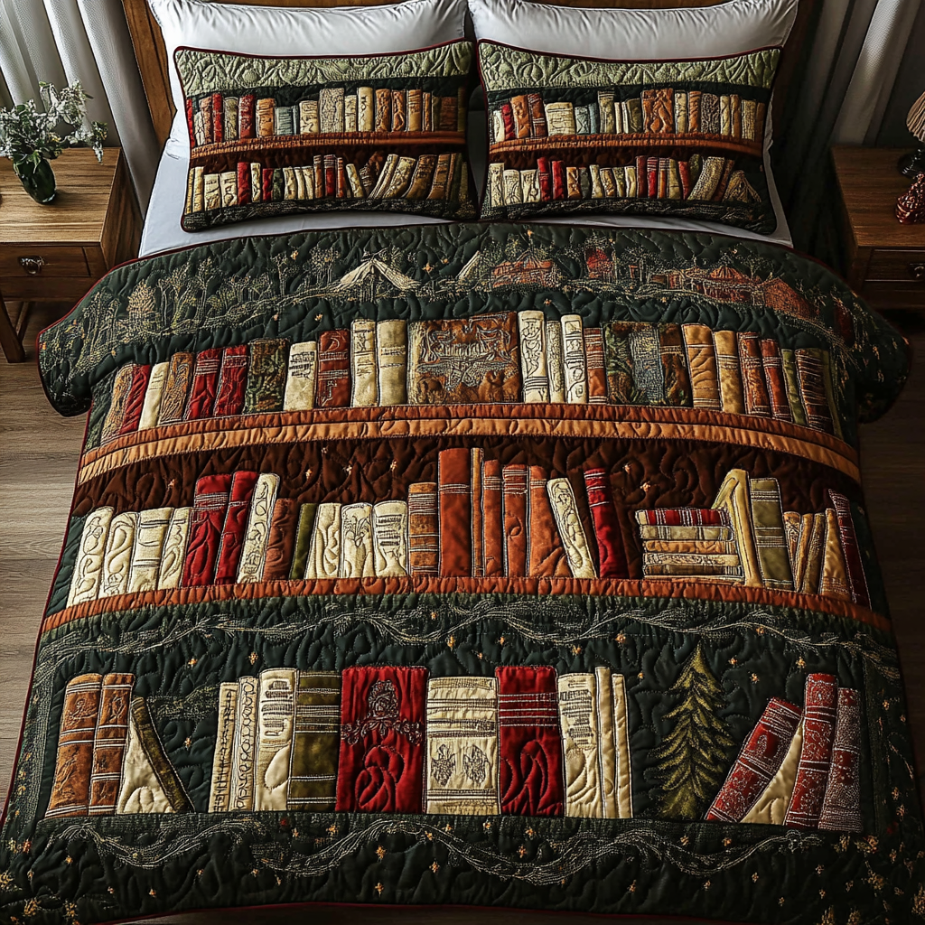 Literary Comfort Quilted Bedding Set Christmas Gifts For Book Lovers Literary Comfort Quilted Bedding Set Christmas Gifts For Book Lovers