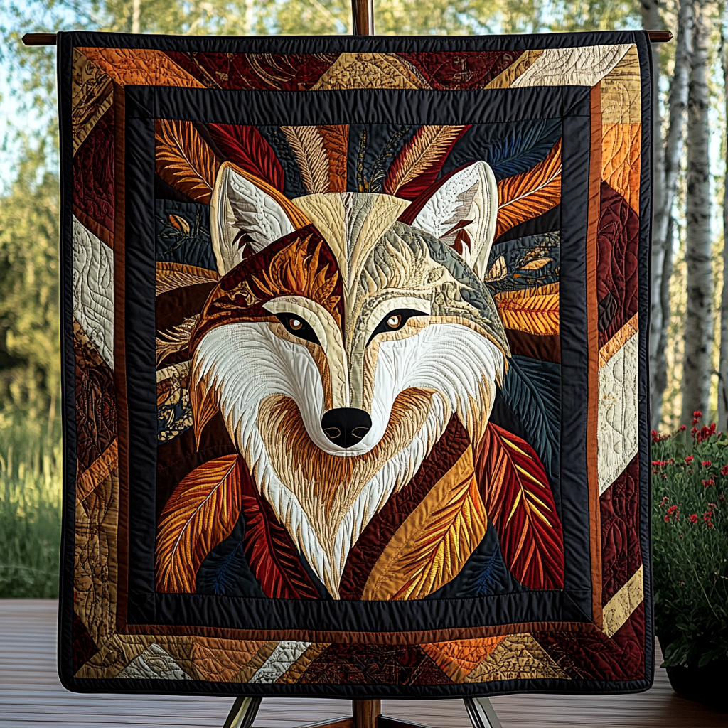 Lone Guardian Quilted Blanket Native American Christmas Gifts Lone Guardian Quilted Blanket Native American Christmas Gifts