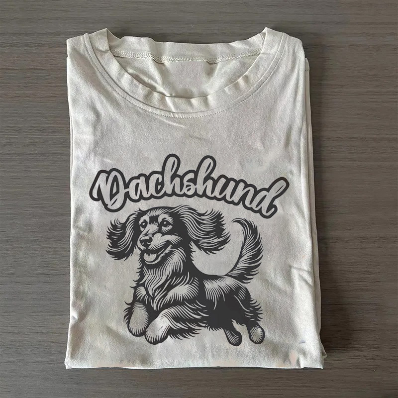 Long Haired Dachshund T-Shirt Happy Dachshund Funny Shirt Mother Daughter Gifts Long Haired Dachshund T-Shirt Happy Dachshund Funny Shirt Mother Daughter Gifts
