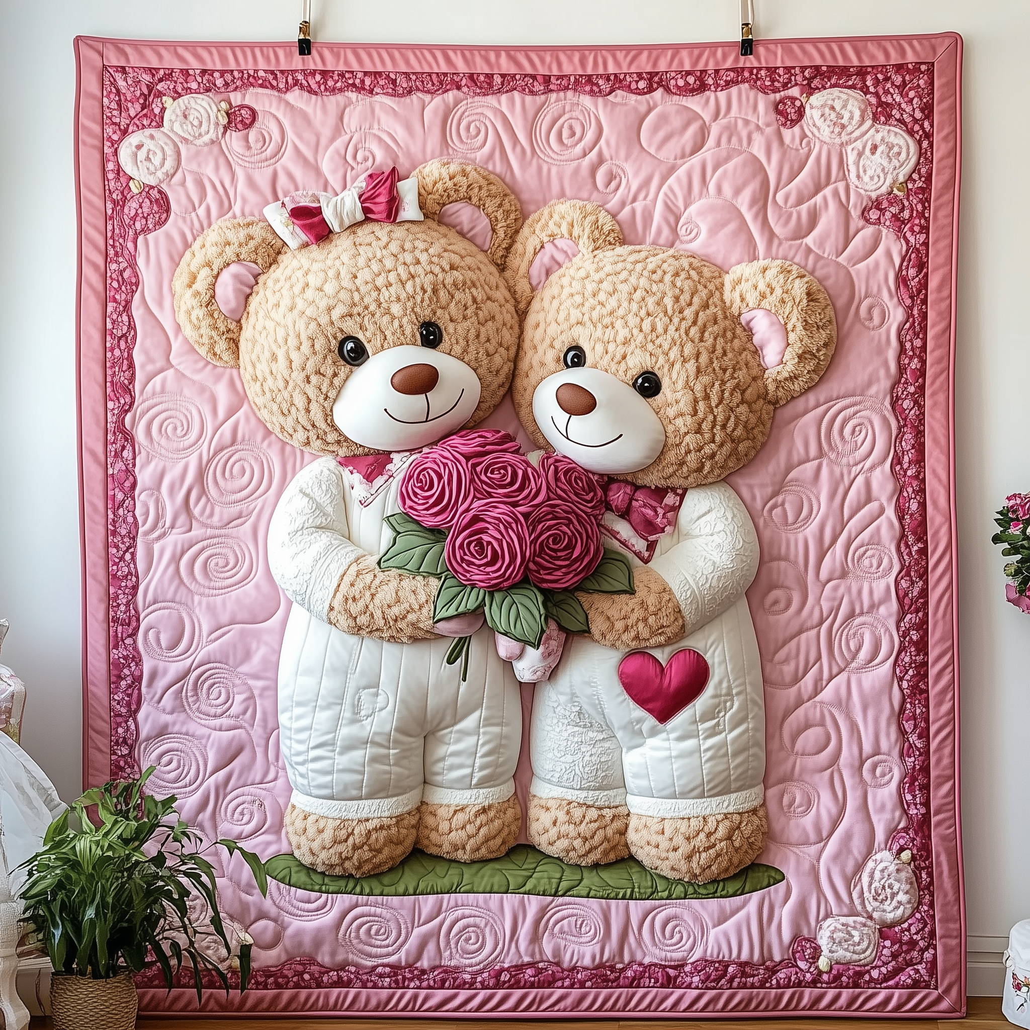 Love Bear Couple Quilted Blanket Unique Blankets And Throws Best Valentines Gifts For Her Love Bear Couple Quilted Blanket Unique Blankets And Throws Best Valentines Gifts For Her