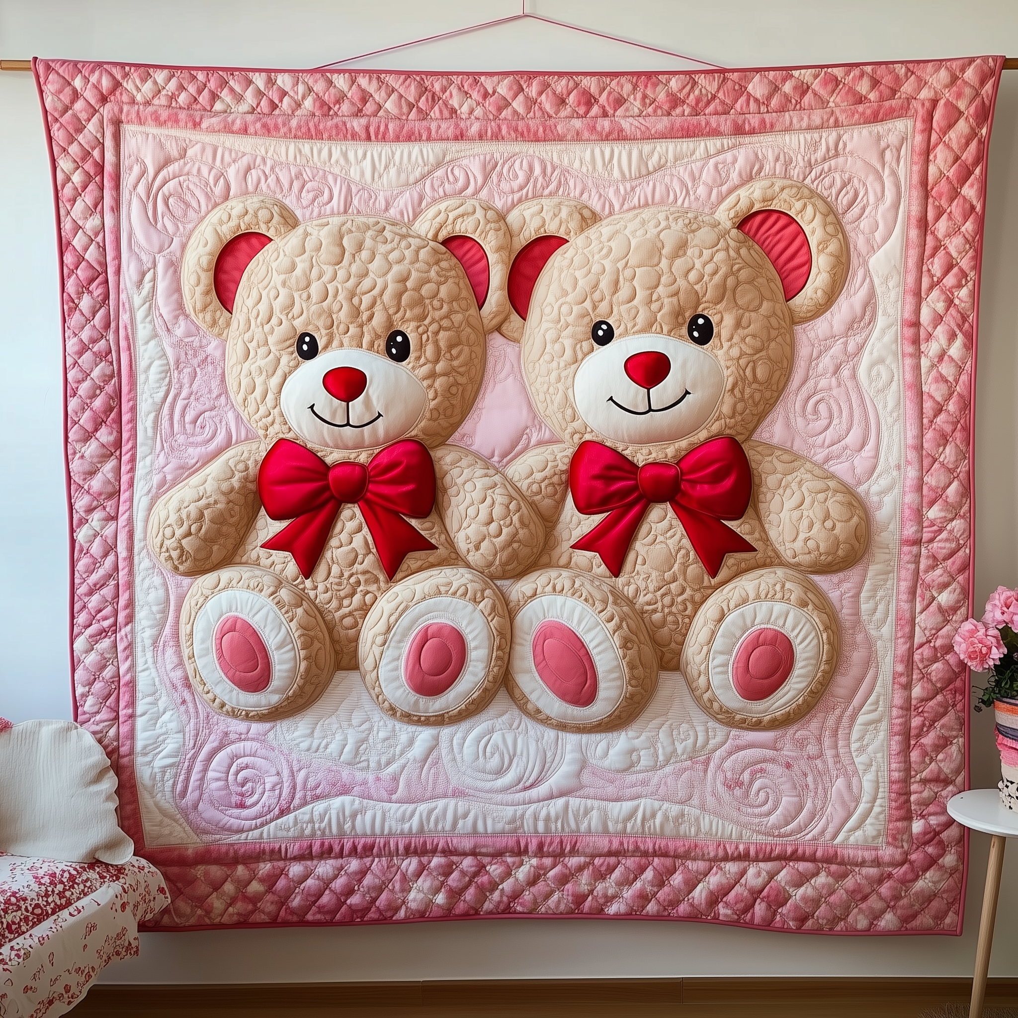Love Bear Couple Quilted Blanket Unique Blankets And Throws First Valentine Gift For Boyfriend Love Bear Couple Quilted Blanket Unique Blankets And Throws First Valentine Gift For Boyfriend