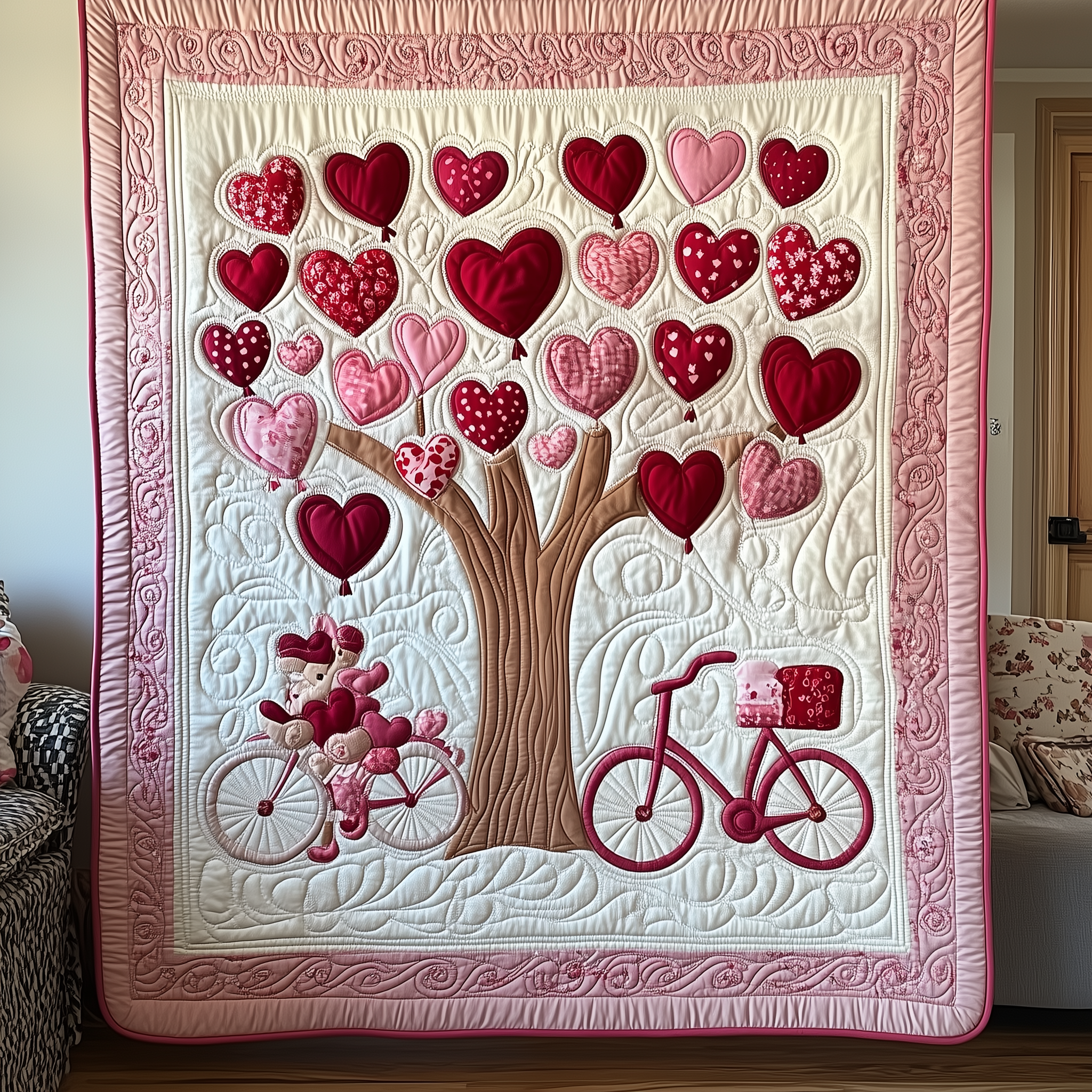Love Is In The Air Quilted Blanket Unique Throw Blanket Item Merch Best Valentines Gifts For Her Love Is In The Air Quilted Blanket Unique Throw Blanket Item Merch Best Valentines Gifts For Her