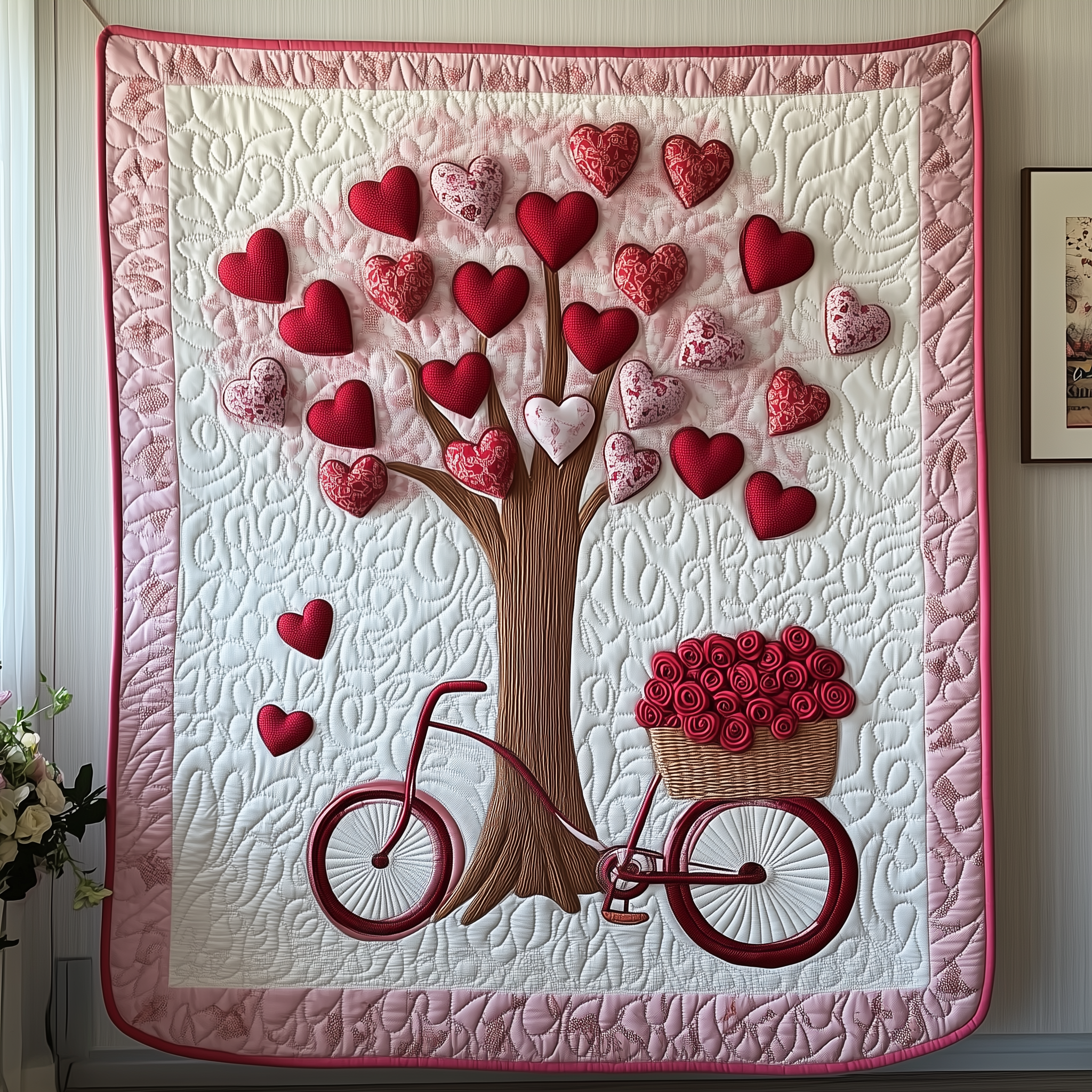 Love Is In The Air Quilted Blanket Unique Throw Blanket Item Merch First Valentine Gift For Boyfriend Love Is In The Air Quilted Blanket Unique Throw Blanket Item Merch First Valentine Gift For Boyfriend