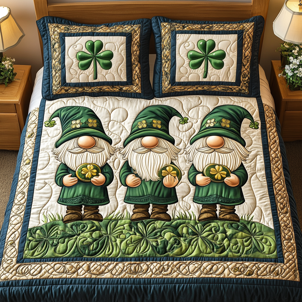 Lucky Gnome Haven Quilted Bedding Set Gnome Gifts For Christmas Lucky Gnome Haven Quilted Bedding Set Gnome Gifts For Christmas