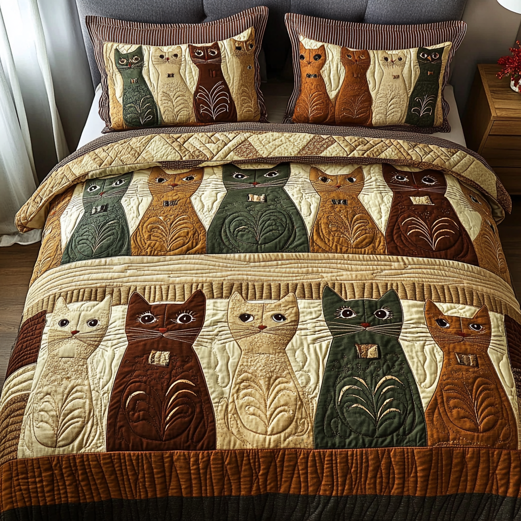 Lunar Lounging Quilted Bedding Set Present Ideas For Cat Lovers Lunar Lounging Quilted Bedding Set Present Ideas For Cat Lovers