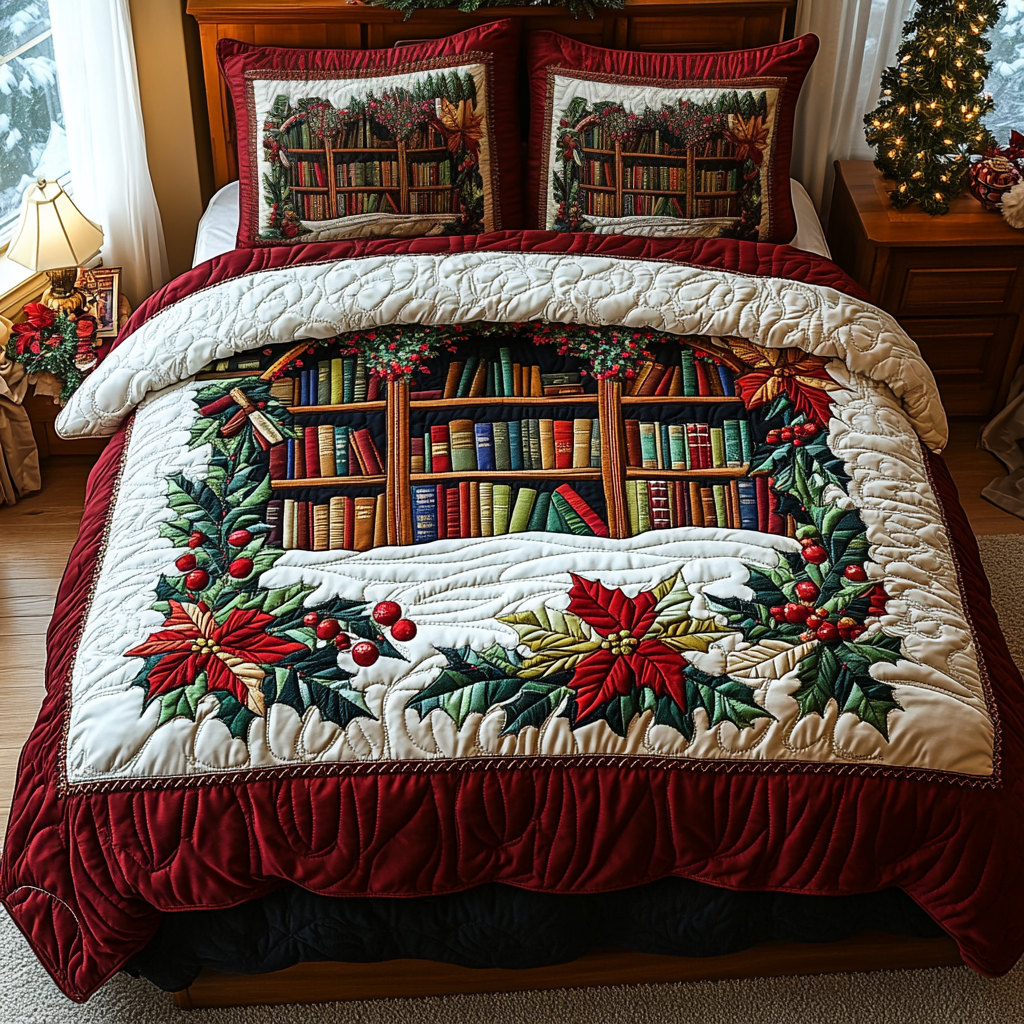 Magical Book Haven Quilted Bedding Set Gift Ideas For Book Lovers Magical Book Haven Quilted Bedding Set Gift Ideas For Book Lovers