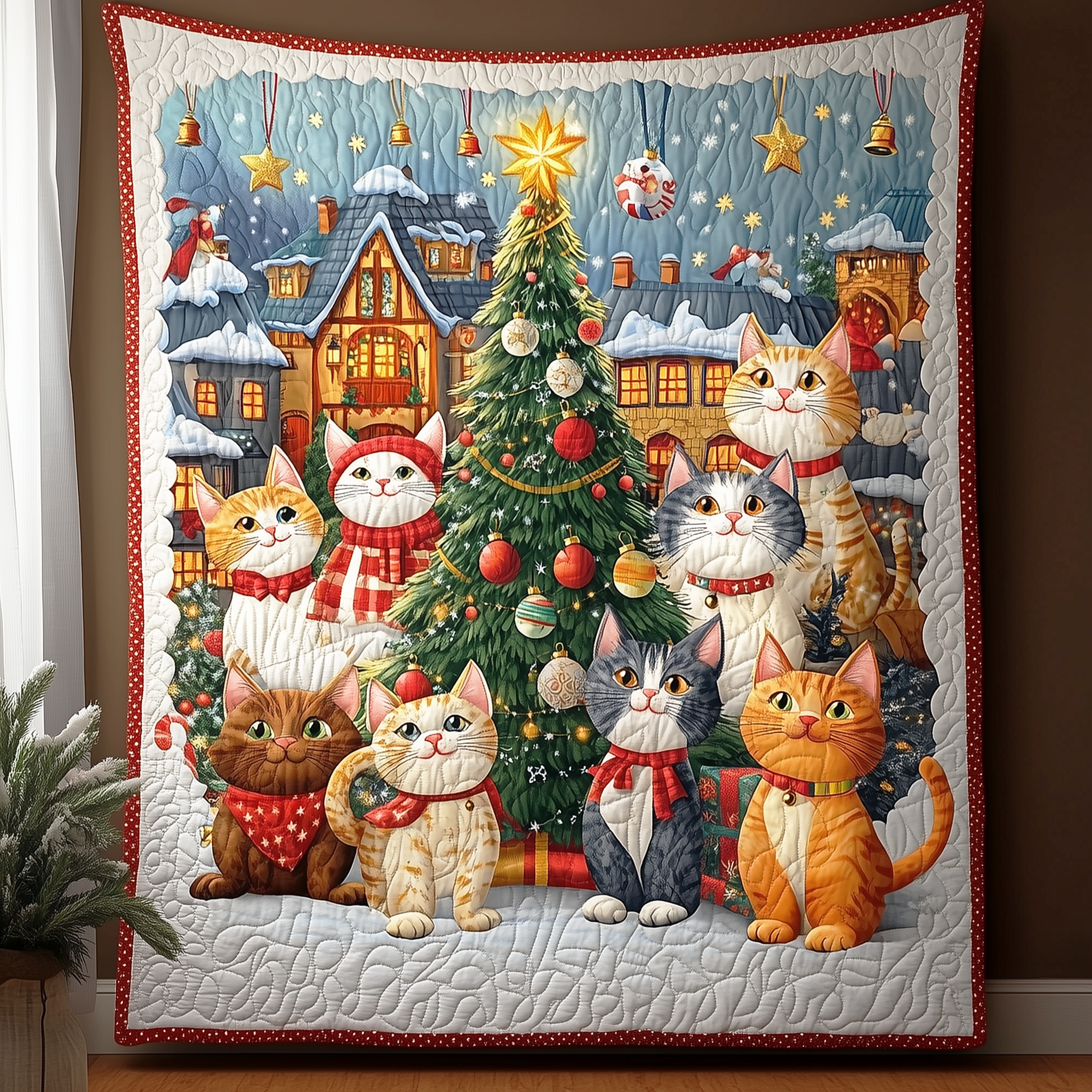 Magical Christmas Cat Quilted Blanket Enjoy Tailored Comfort with Our Exclusive Blanket Magical Christmas Cat Quilted Blanket Enjoy Tailored Comfort with Our Exclusive Blanket