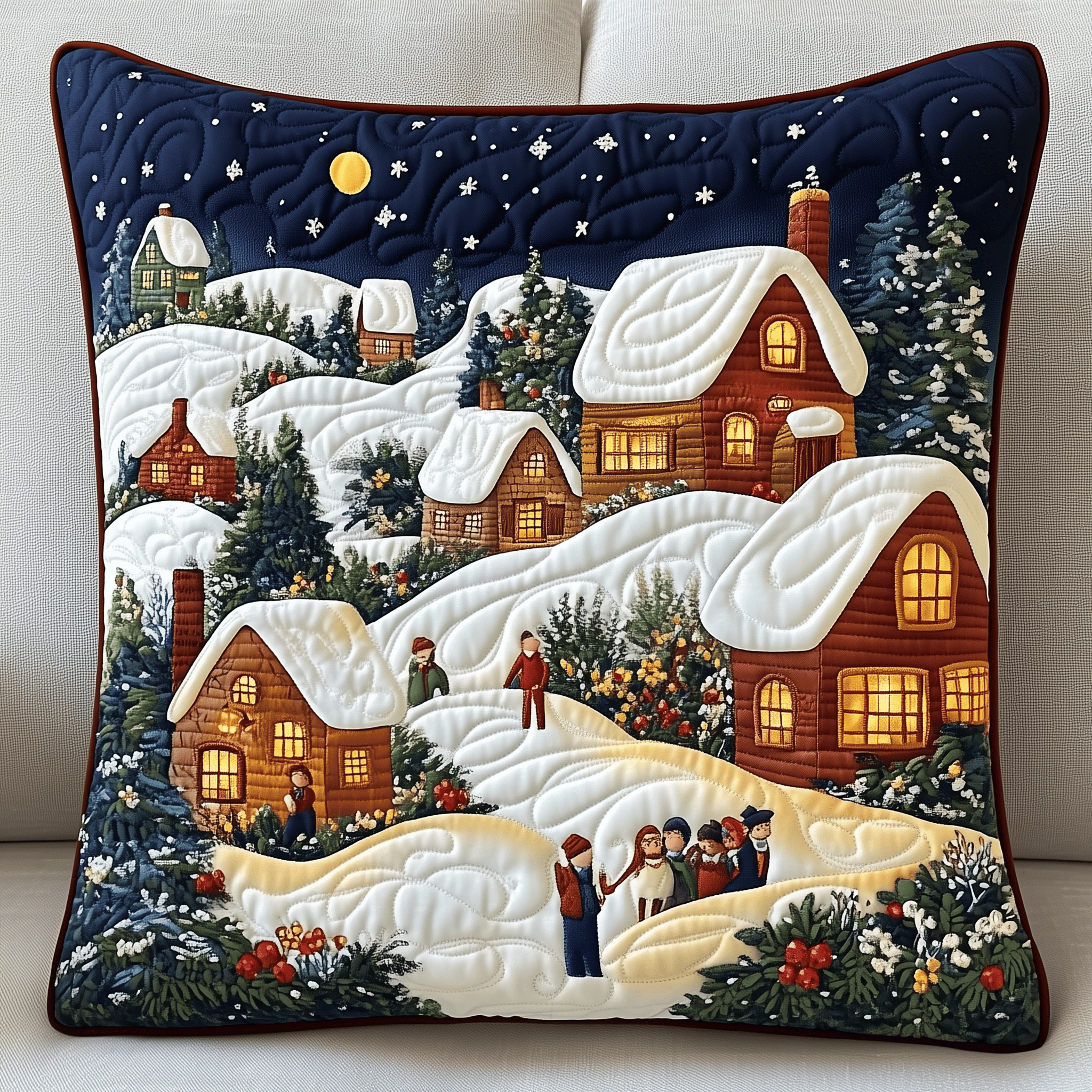 Magical Christmas Village Quilted Pillow Case A Pillow Case That Loves You Back Magical Christmas Village Quilted Pillow Case A Pillow Case That Loves You Back