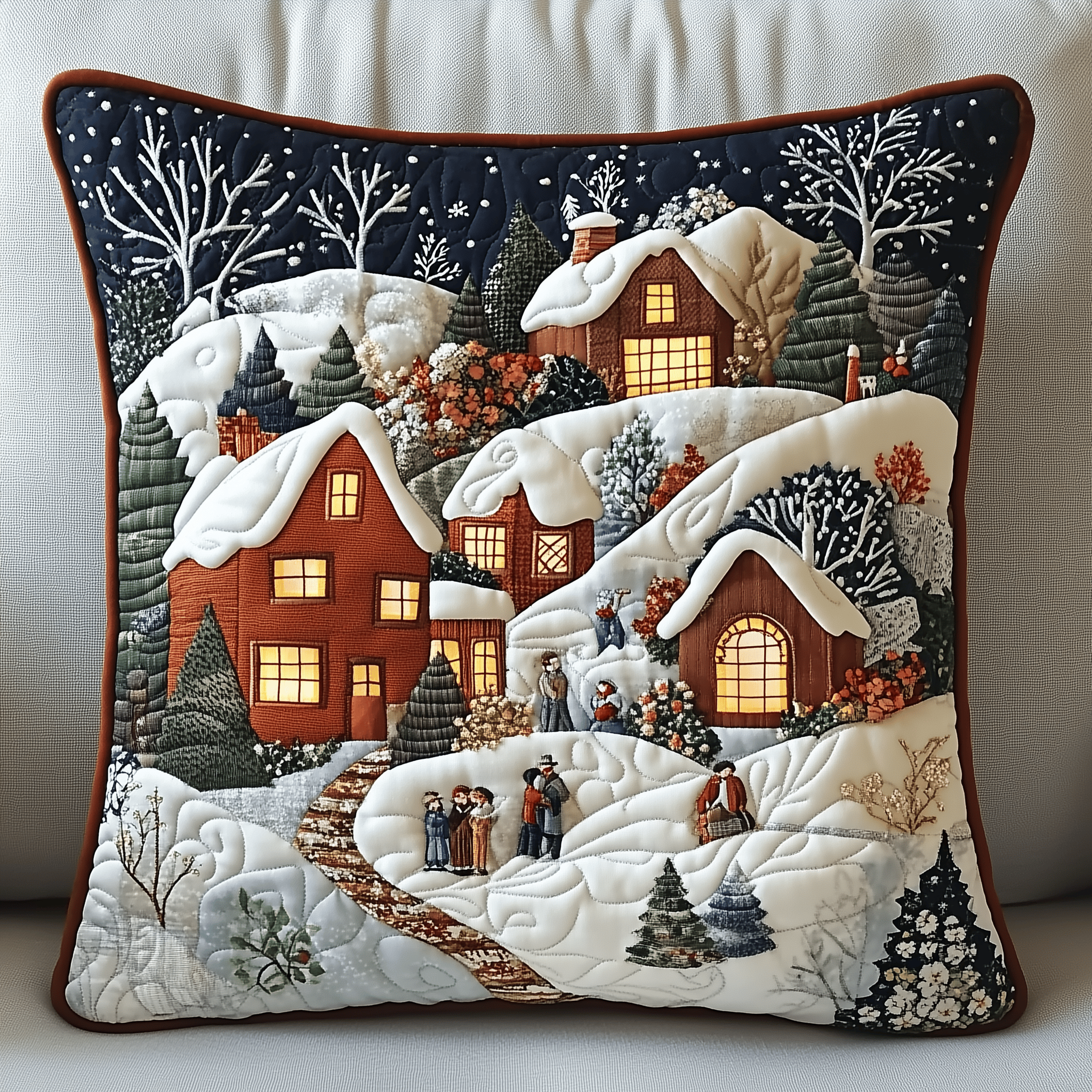 Magical Christmas Village Quilted Pillow Case Feel the Power of Restful Nights Every Night Magical Christmas Village Quilted Pillow Case Feel the Power of Restful Nights Every Night