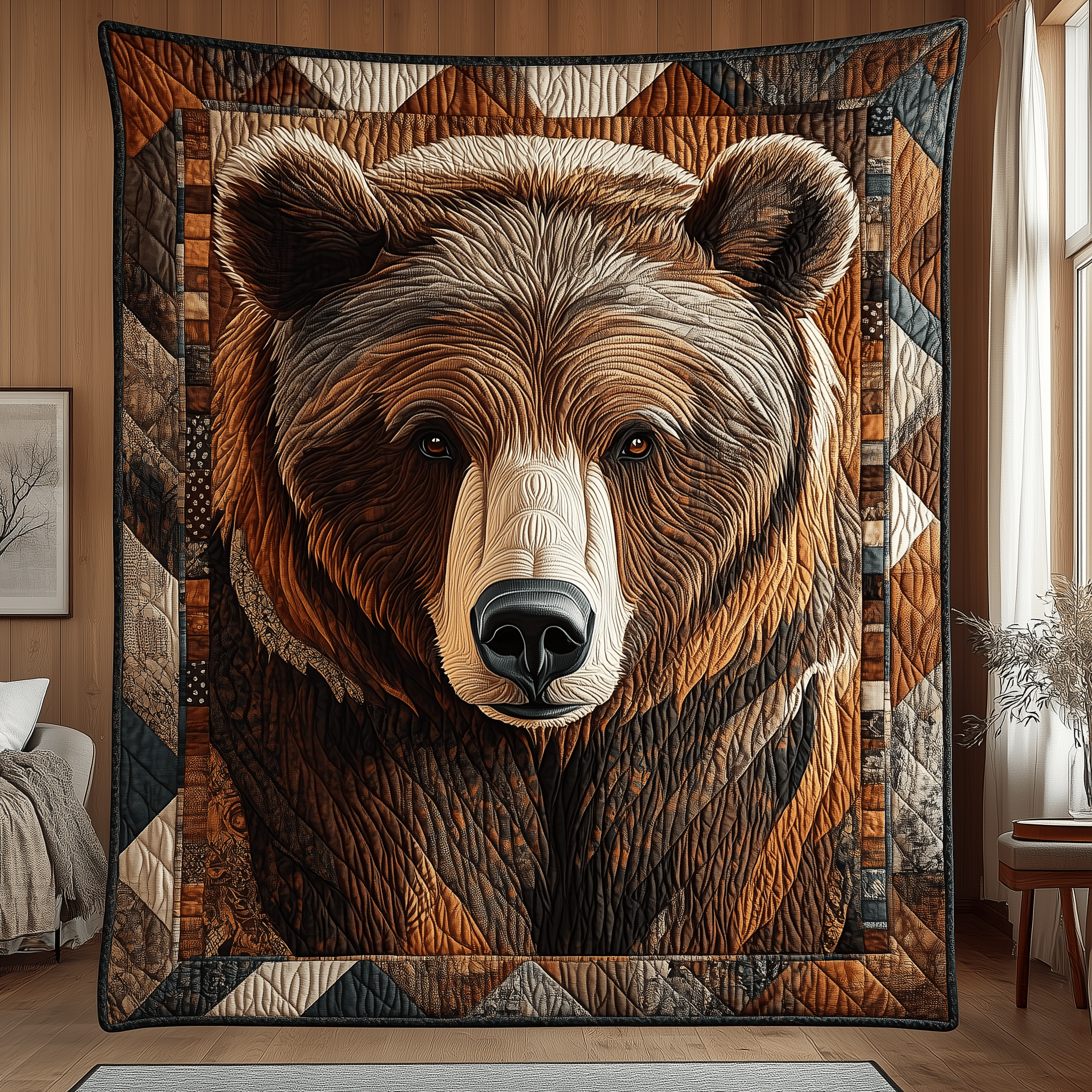 Majestic Grizzly Bear Quilted Blanket Feel Prepared for Any Occasion with a Versatile Blanket Majestic Grizzly Bear Quilted Blanket Feel Prepared for Any Occasion with a Versatile Blanket