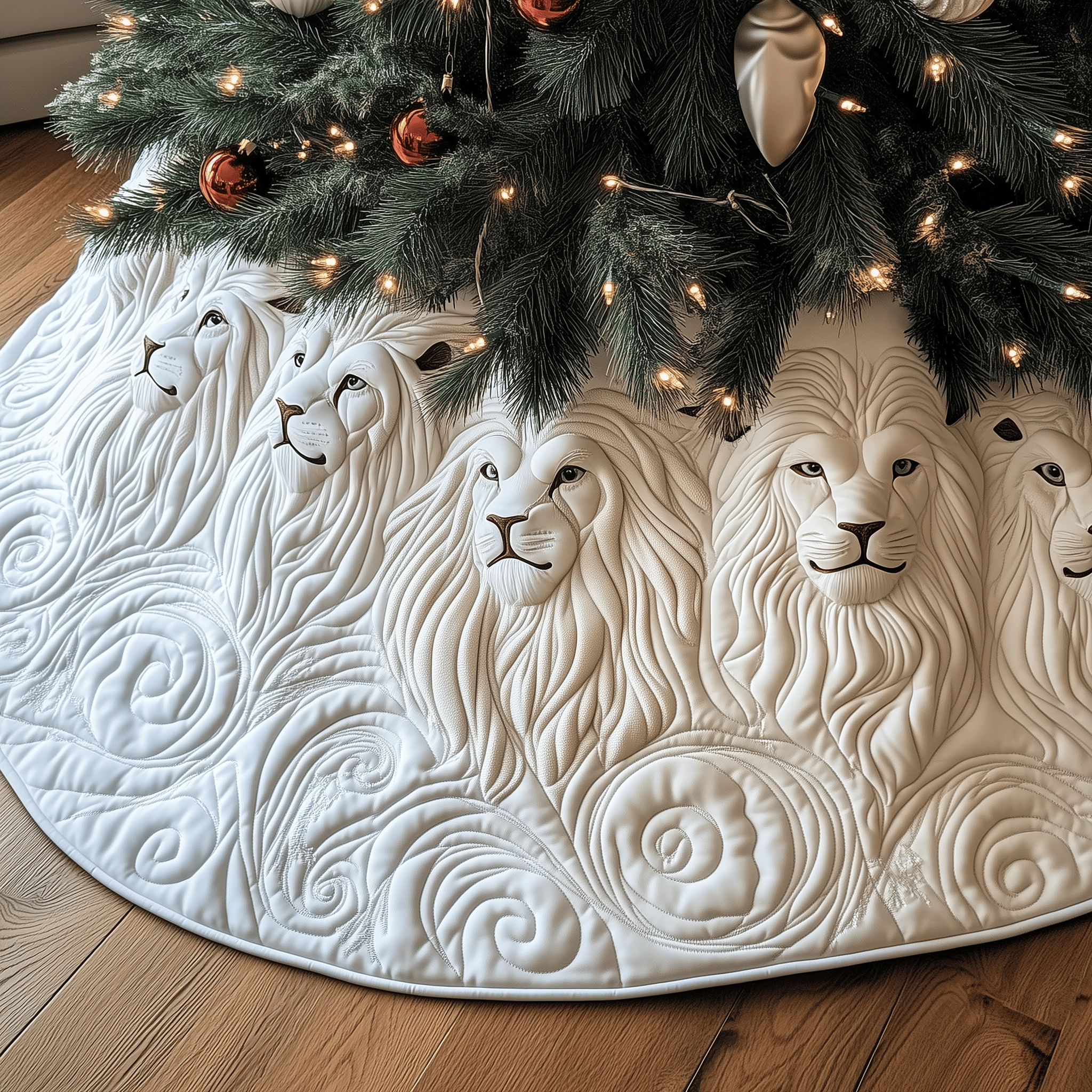 Majestic Lion Quilted Tree Skirt Celebrate Without Compromise Protect Floors in Style Majestic Lion Quilted Tree Skirt Celebrate Without Compromise Protect Floors in Style