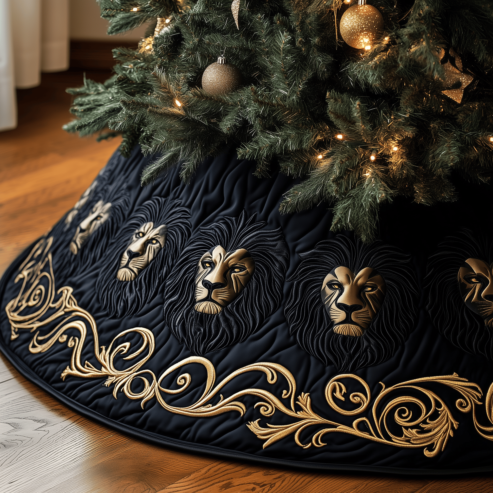 Majestic Lion Quilted Tree Skirt Create Holiday Memories with a Safe and Chic Tree Skirt Majestic Lion Quilted Tree Skirt Create Holiday Memories with a Safe and Chic Tree Skirt