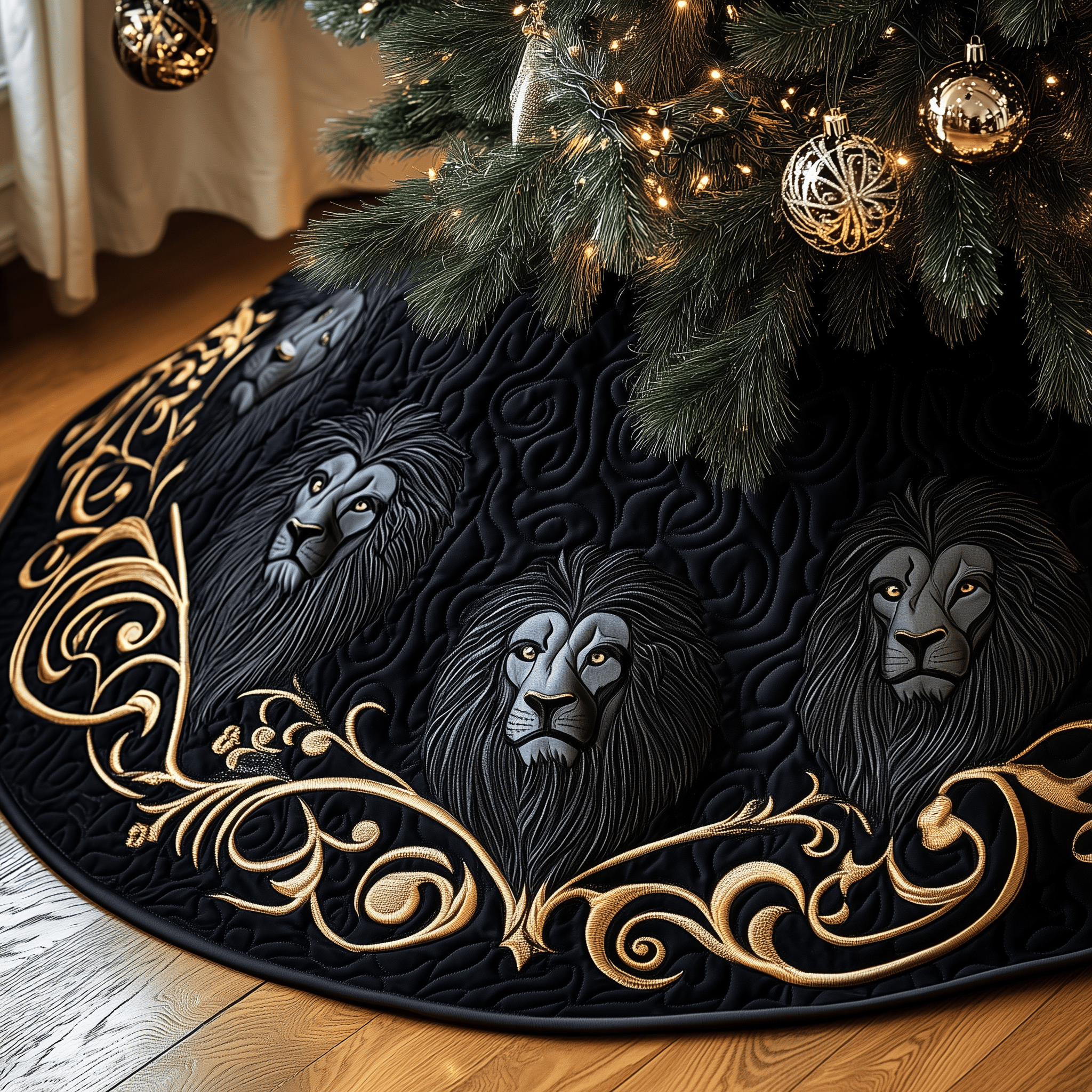 Majestic Lion Quilted Tree Skirt Experience the Magic of Christmas with a Stylish Tree Skirt Majestic Lion Quilted Tree Skirt Experience the Magic of Christmas with a Stylish Tree Skirt