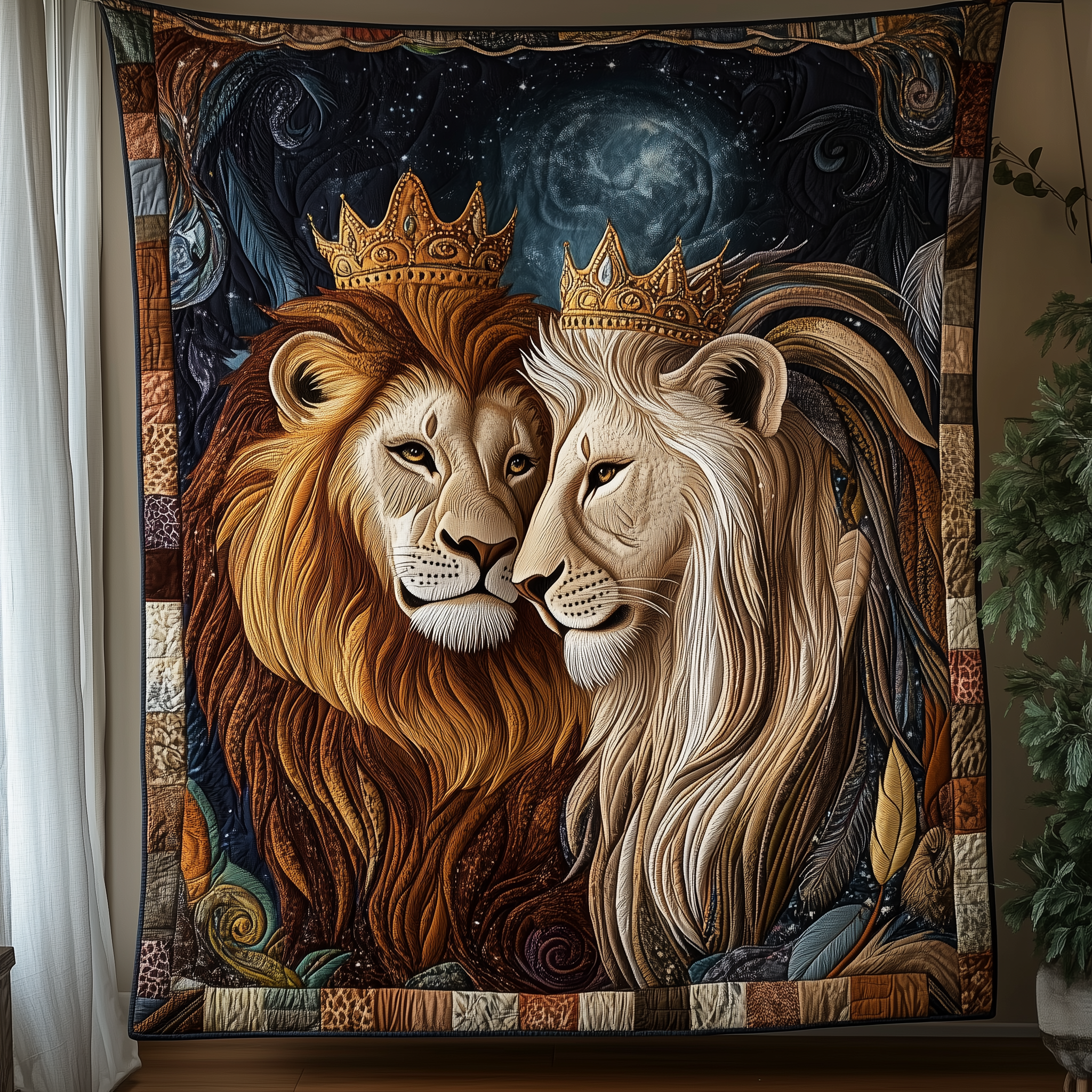 Majestic Lions Bond Quilted Blanket Throw Blankets For Couch Awesome Father's Day Gifts Majestic Lions Bond Quilted Blanket Throw Blankets For Couch Awesome Father's Day Gifts