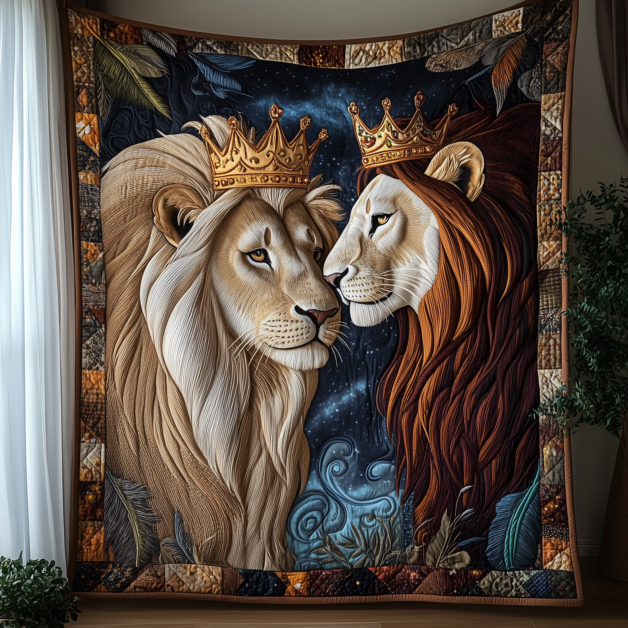 Majestic Lions Bond Quilted Blanket Throw Blankets For Couch Best Father's Day Special Gifts Majestic Lions Bond Quilted Blanket Throw Blankets For Couch Best Father's Day Special Gifts