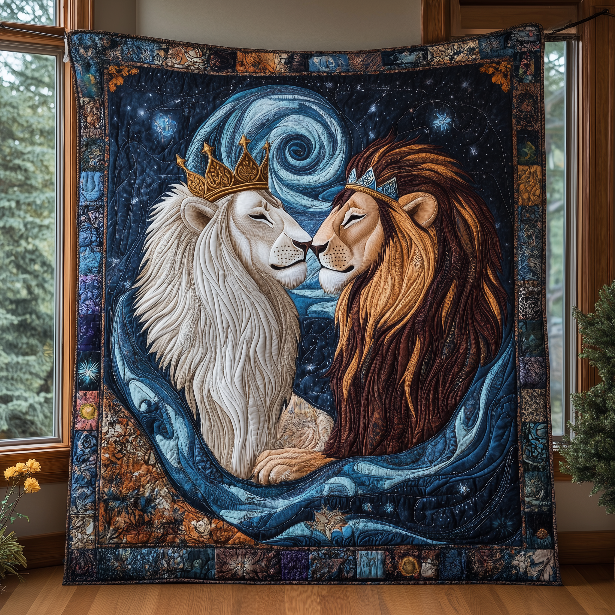Majestic Lions Bond Quilted Blanket Throw Blankets For Couch Great Father's Day Gifts Majestic Lions Bond Quilted Blanket Throw Blankets For Couch Great Father's Day Gifts