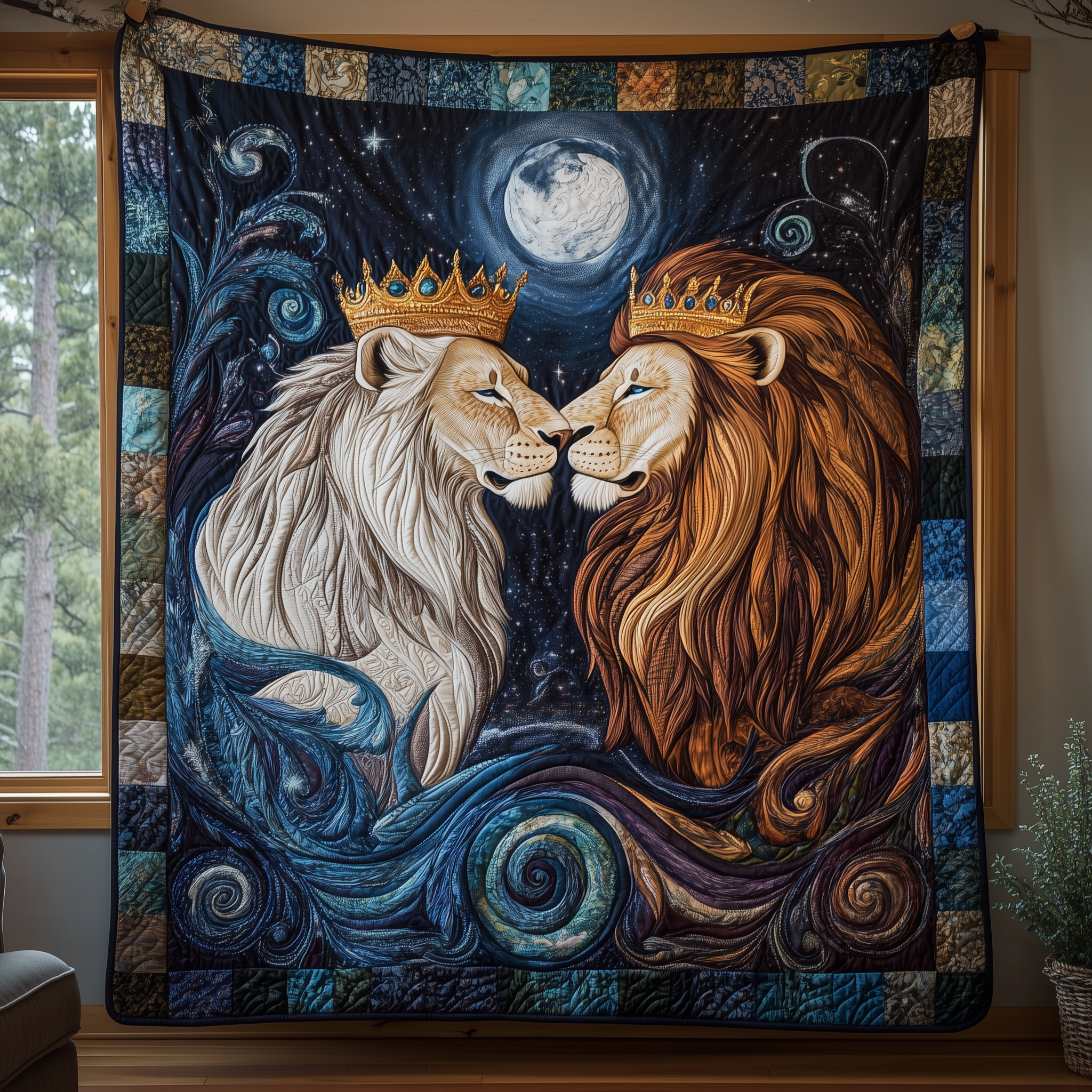 Majestic Lions Bond Quilted Blanket Throw Blankets For Couch Perfect Father's Day Gifts Majestic Lions Bond Quilted Blanket Throw Blankets For Couch Perfect Father's Day Gifts