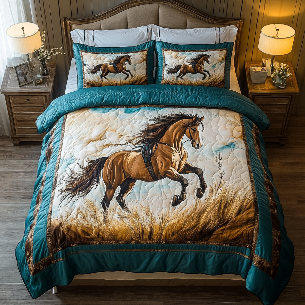 Majestic Mane Quilted Bedding Set Gifts For Horse Lovers Majestic Mane Quilted Bedding Set Gifts For Horse Lovers