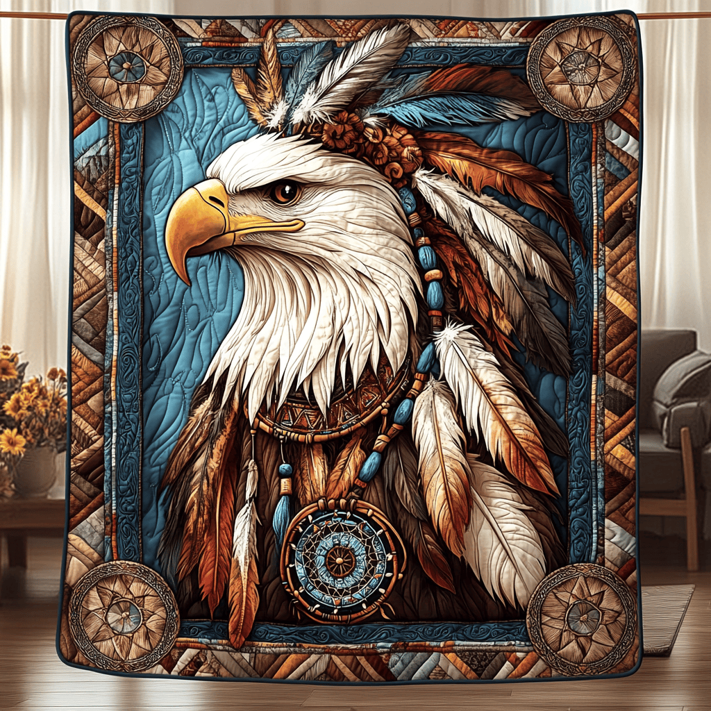 Majestic Native American Eagle Quilted Blanket Feel Inspired by a Blanket That's Anything But Ordinary Majestic Native American Eagle Quilted Blanket Feel Inspired by a Blanket That's Anything But Ordinary
