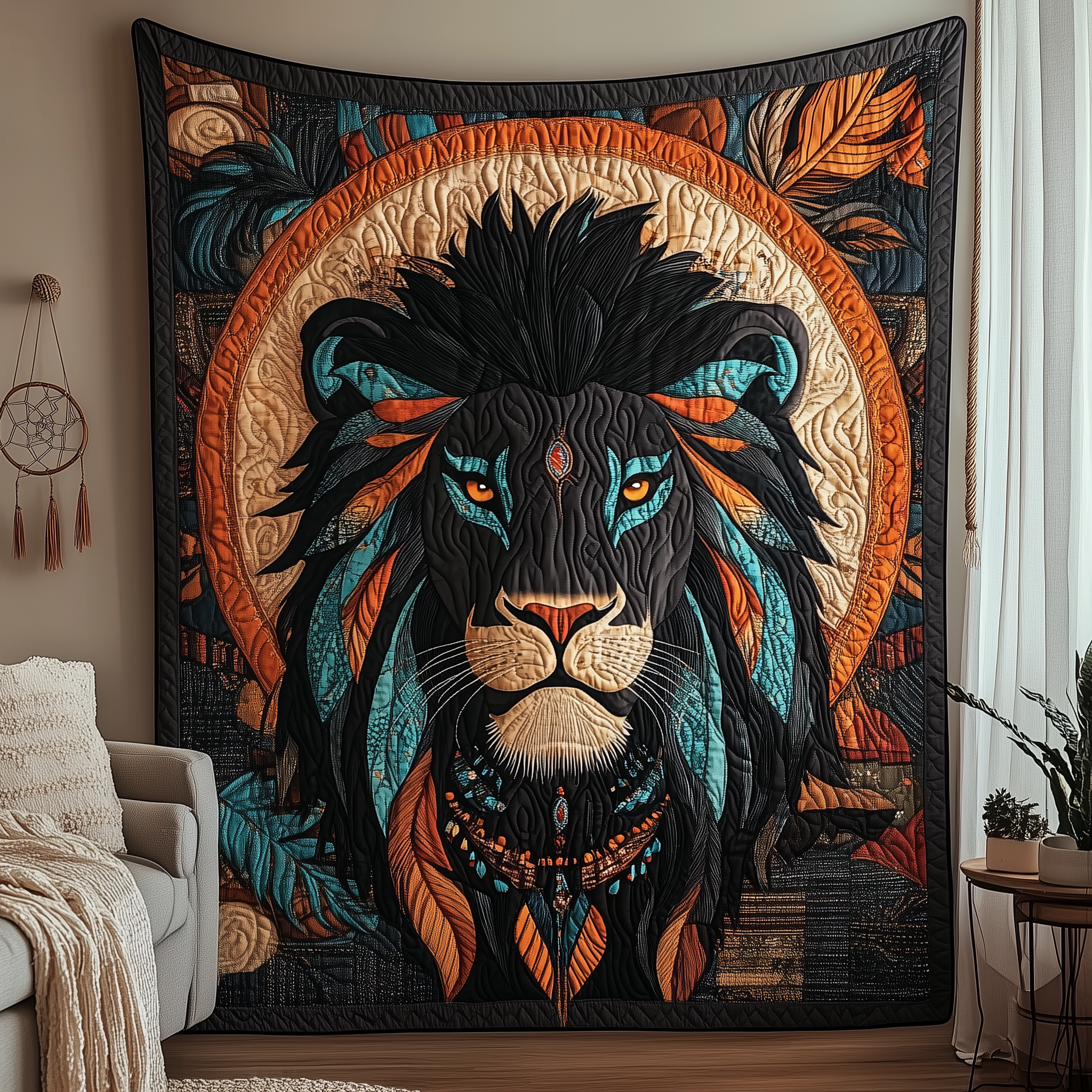 Majestic Native Lion Quilted Blanket Throw Blankets For Couch Lion Related Gifts Majestic Native Lion Quilted Blanket Throw Blankets For Couch Lion Related Gifts