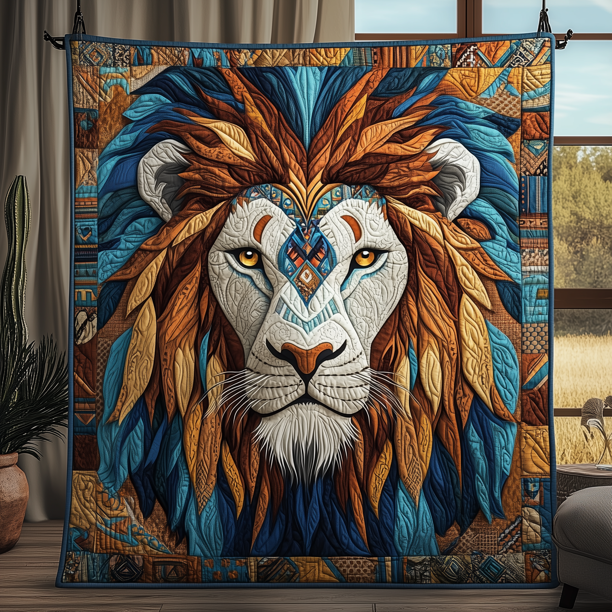 Majestic Native Lion Quilted Blanket Throw Blankets For Couch Unique Lion Gifts For Husband Majestic Native Lion Quilted Blanket Throw Blankets For Couch Unique Lion Gifts For Husband