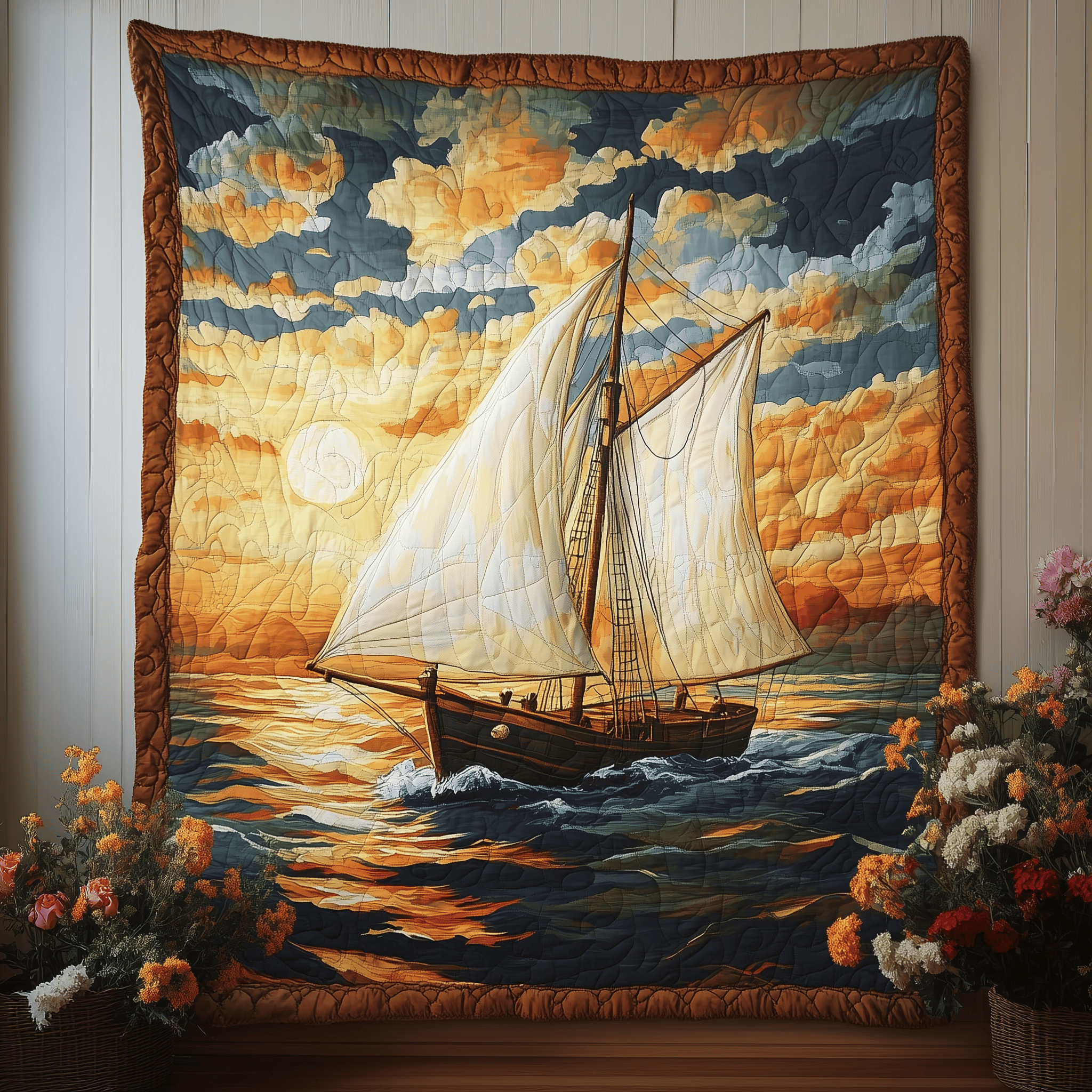 Majestic Sailboat Quilted Blanket Feel the Elegance of a Blanket That's Truly Yours Majestic Sailboat Quilted Blanket Feel the Elegance of a Blanket That's Truly Yours