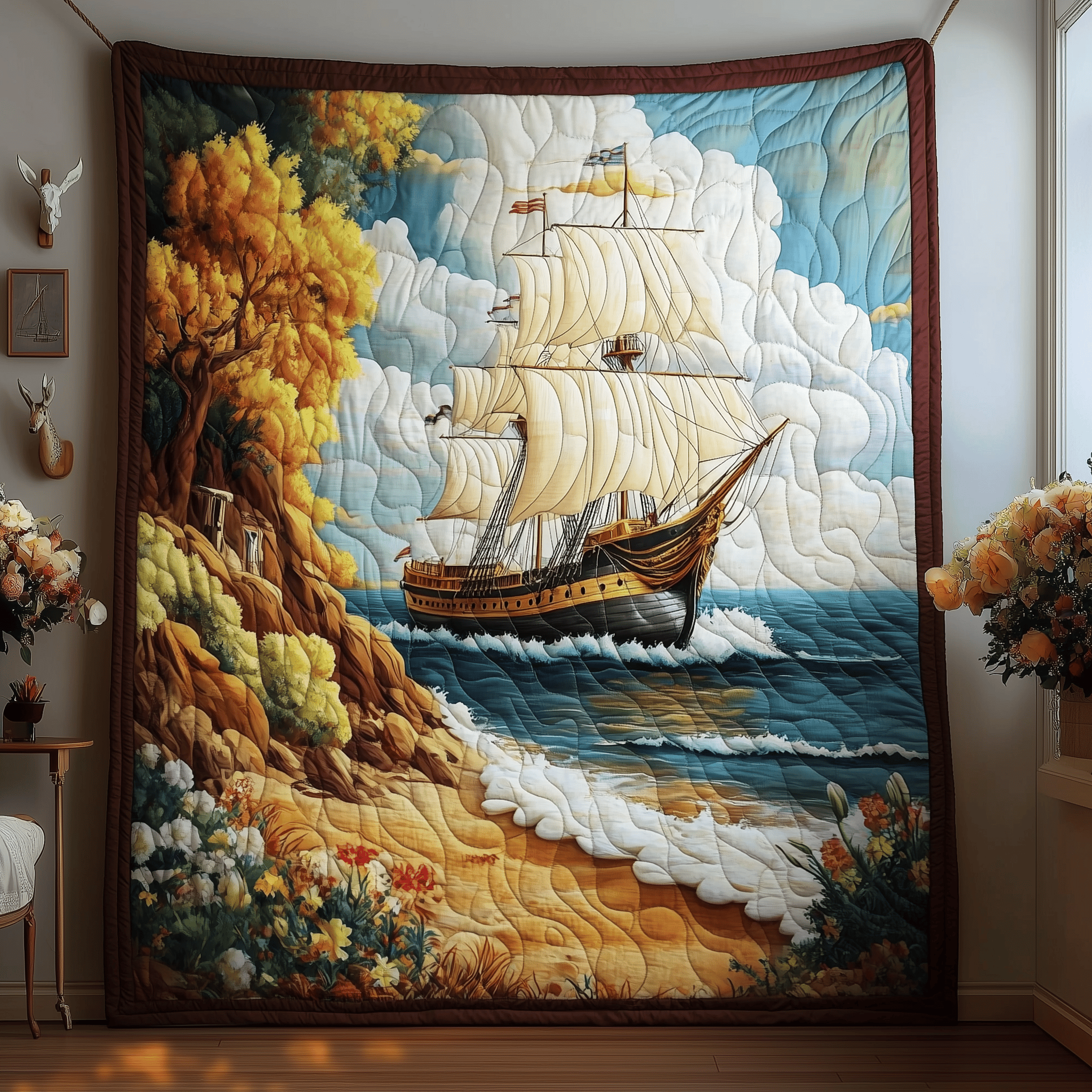 Majestic Sailboat Quilted Blanket Feel the Power of Personalized Comfort with Our Blanket Majestic Sailboat Quilted Blanket Feel the Power of Personalized Comfort with Our Blanket