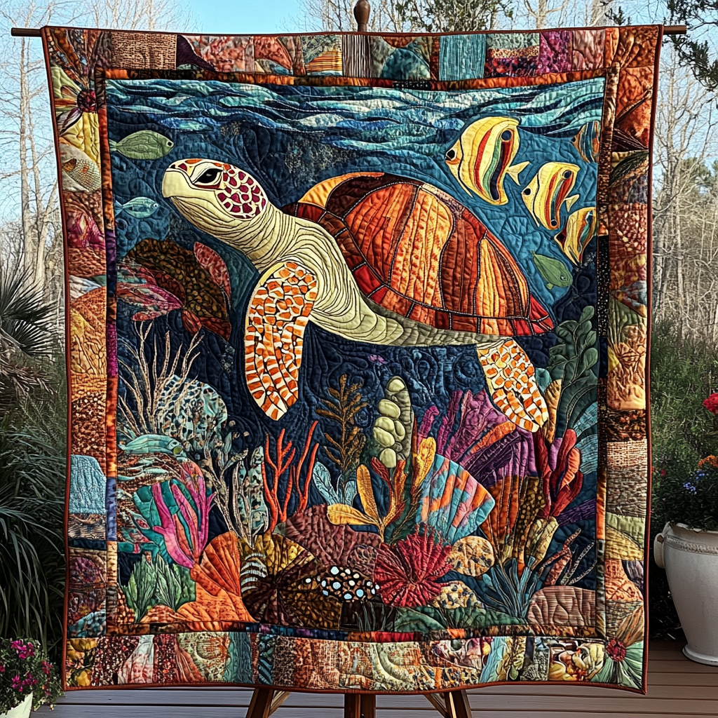Marine Explorer Quilted Blanket Sea Turtle Gift Ideas Marine Explorer Quilted Blanket Sea Turtle Gift Ideas