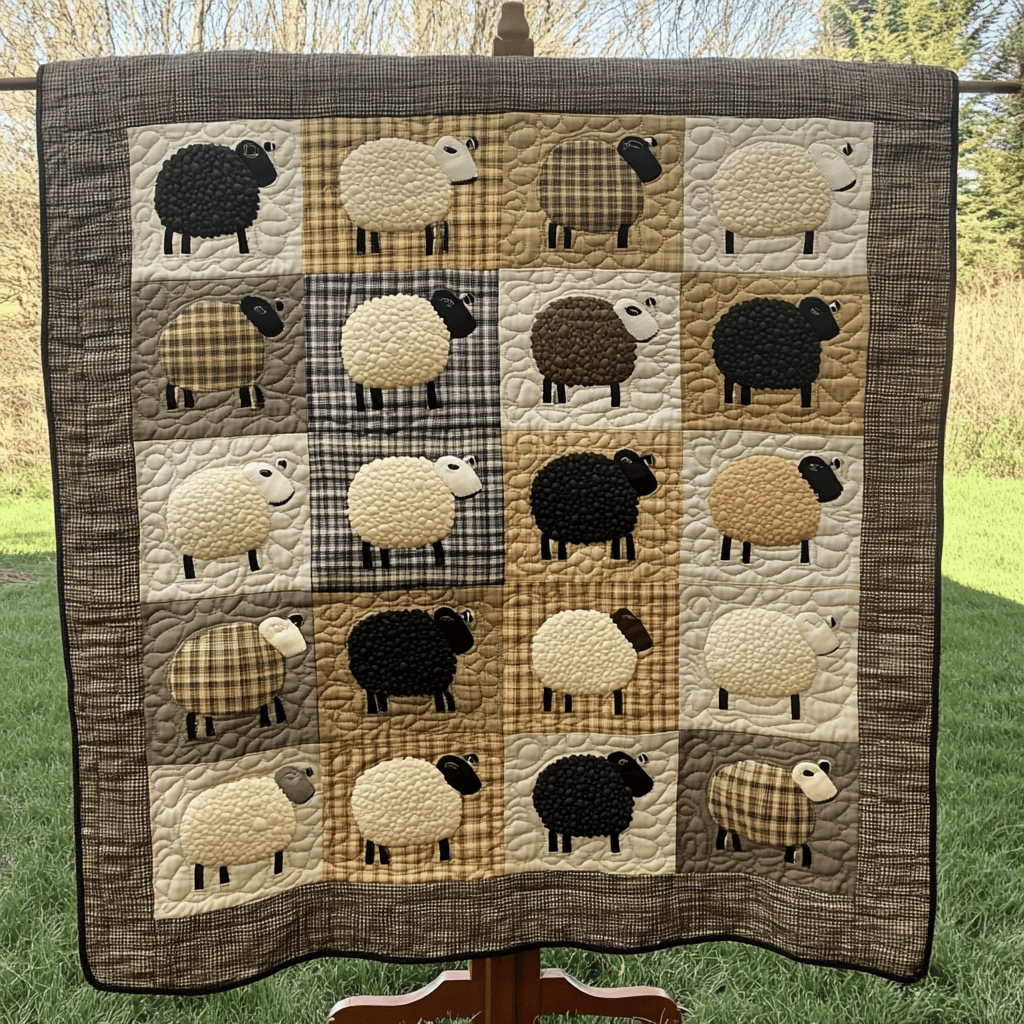 Meadow Serenity Quilted Blanket Sheep Related Gifts Meadow Serenity Quilted Blanket Sheep Related Gifts