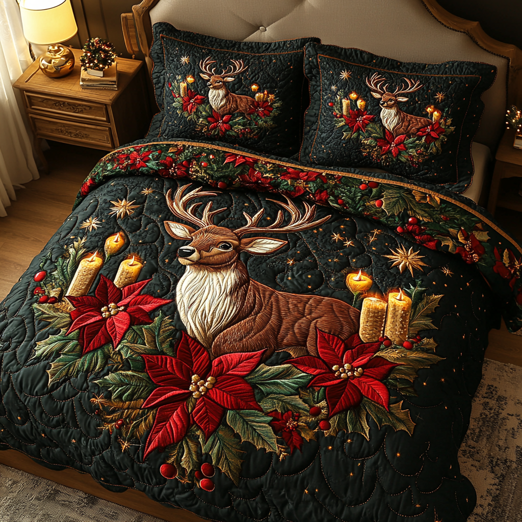Meadow Wanderer Quilted Bedding Set Presents For Deer Hunters Meadow Wanderer Quilted Bedding Set Presents For Deer Hunters