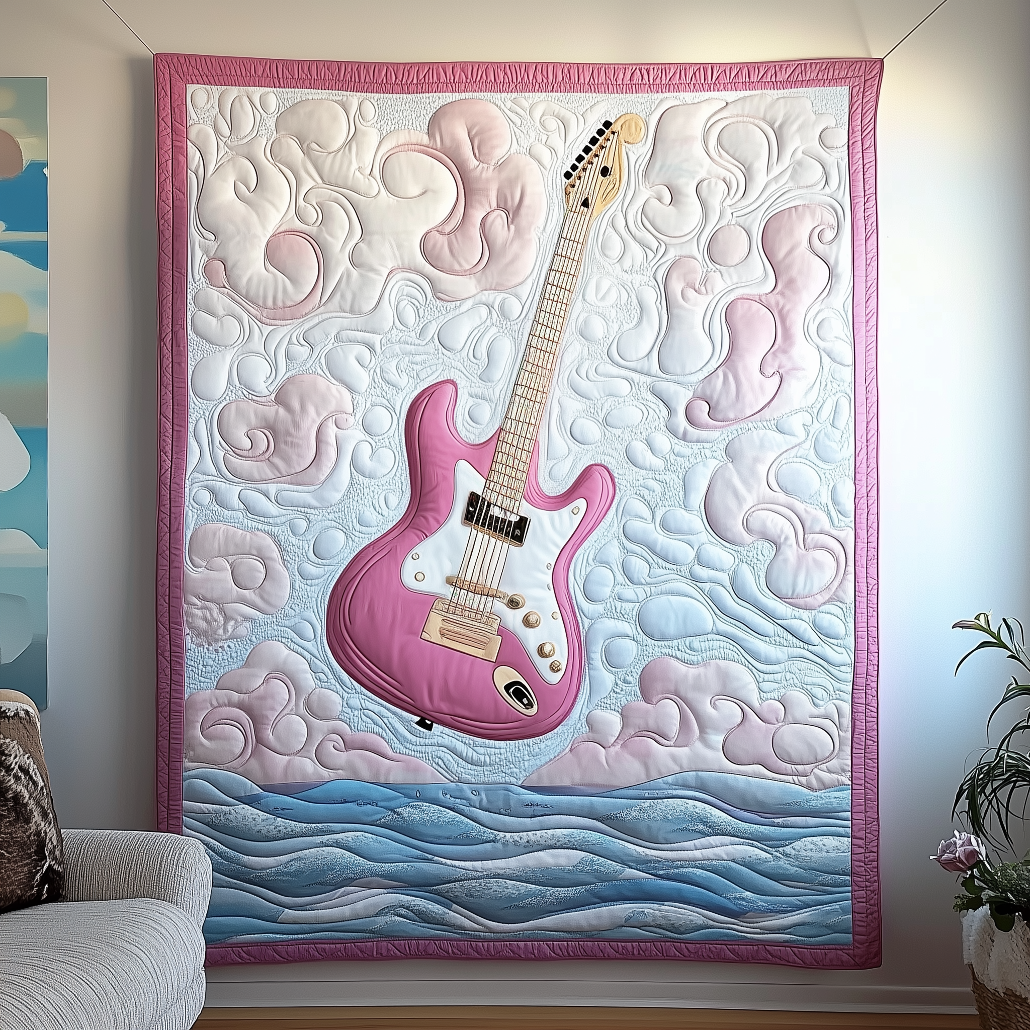 Melodic Dream Guitar Quilted Blanket Unique Throw Blanket Item Merch Best Gift For Guitar Teacher Melodic Dream Guitar Quilted Blanket Unique Throw Blanket Item Merch Best Gift For Guitar Teacher