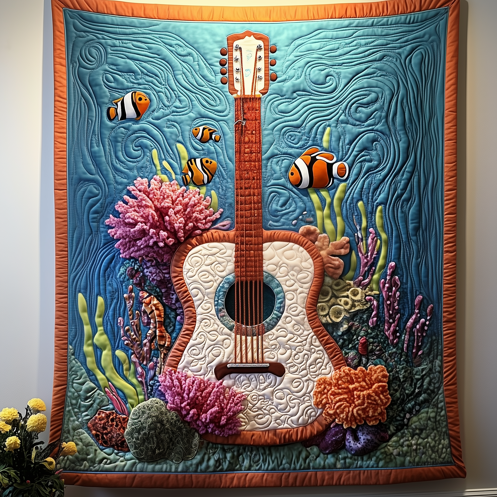 Melodic Dream Guitar Quilted Blanket Unique Throw Blanket Item Merch Best Gifts For Guitar Lovers Melodic Dream Guitar Quilted Blanket Unique Throw Blanket Item Merch Best Gifts For Guitar Lovers