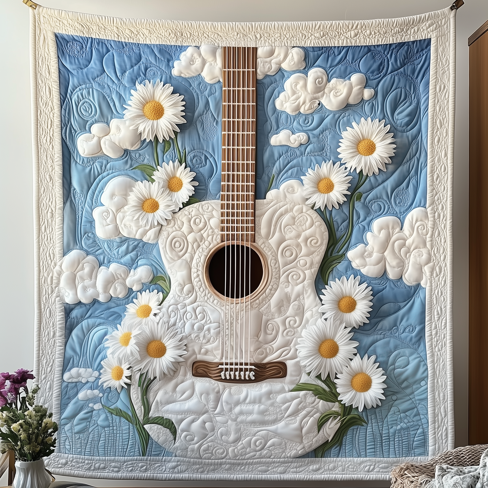 Melodic Dream Guitar Quilted Blanket Unique Throw Blanket Item Merch Best Gifts For Guitar Players Melodic Dream Guitar Quilted Blanket Unique Throw Blanket Item Merch Best Gifts For Guitar Players