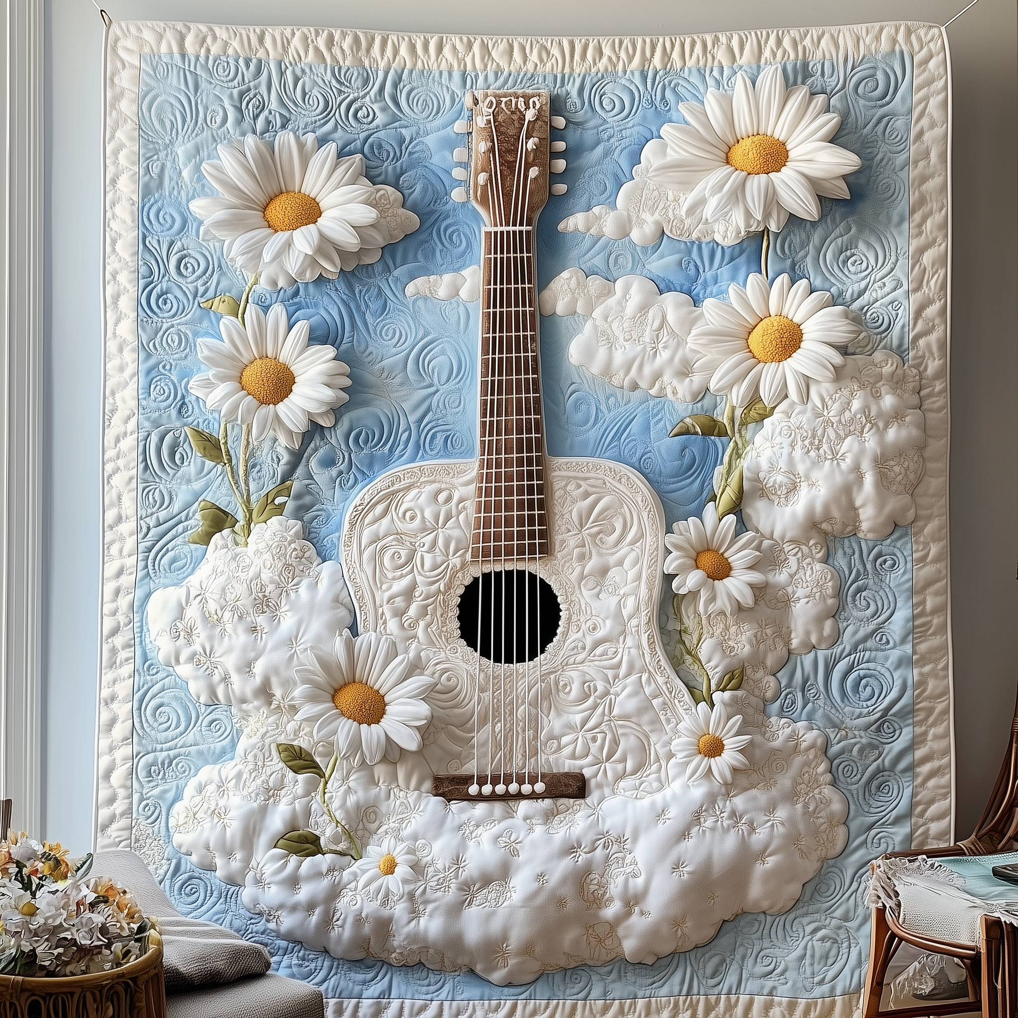 Melodic Dream Guitar Quilted Blanket Unique Throw Blanket Item Merch Presents For Guitar Players Melodic Dream Guitar Quilted Blanket Unique Throw Blanket Item Merch Presents For Guitar Players