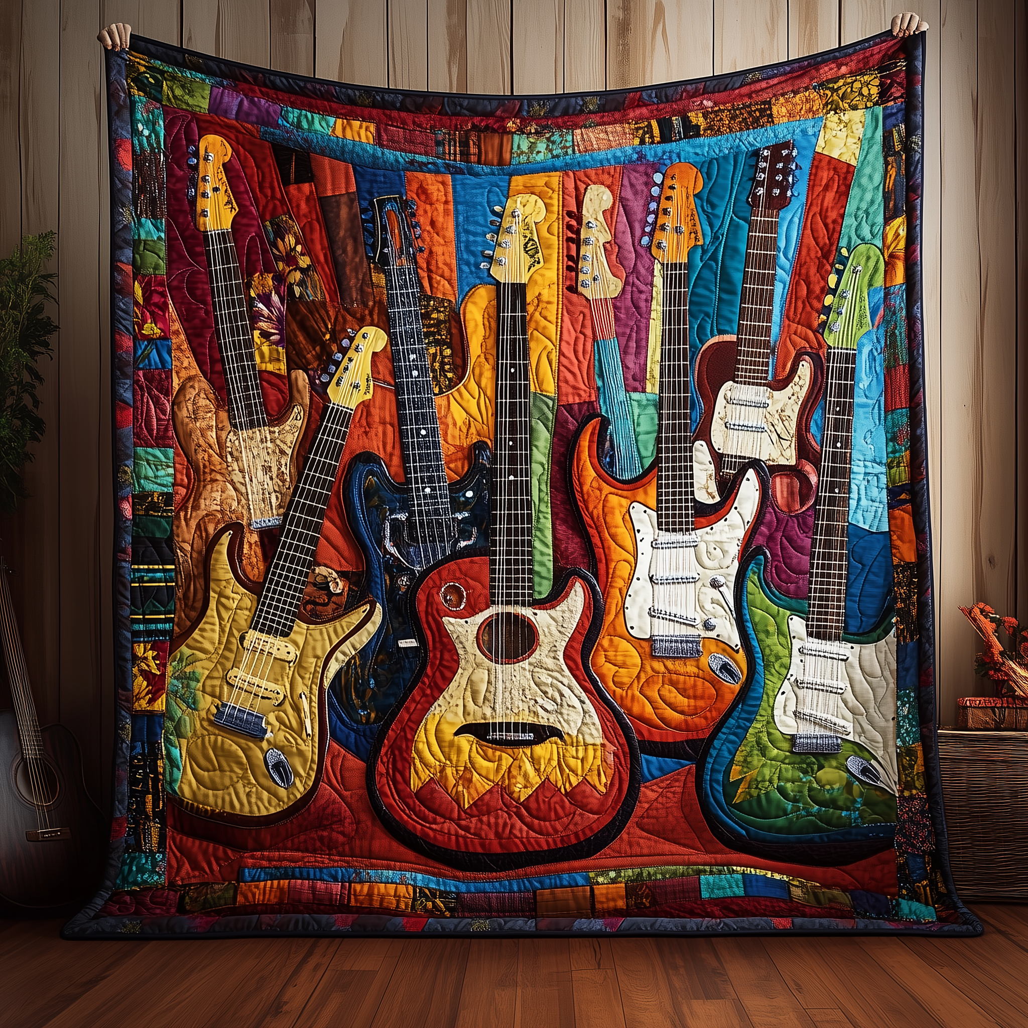 Melody Of Color Artistic Guitars Quilted Blanket From Sofa to Bed, a Blanket That Does It All Melody Of Color Artistic Guitars Quilted Blanket From Sofa to Bed, a Blanket That Does It All